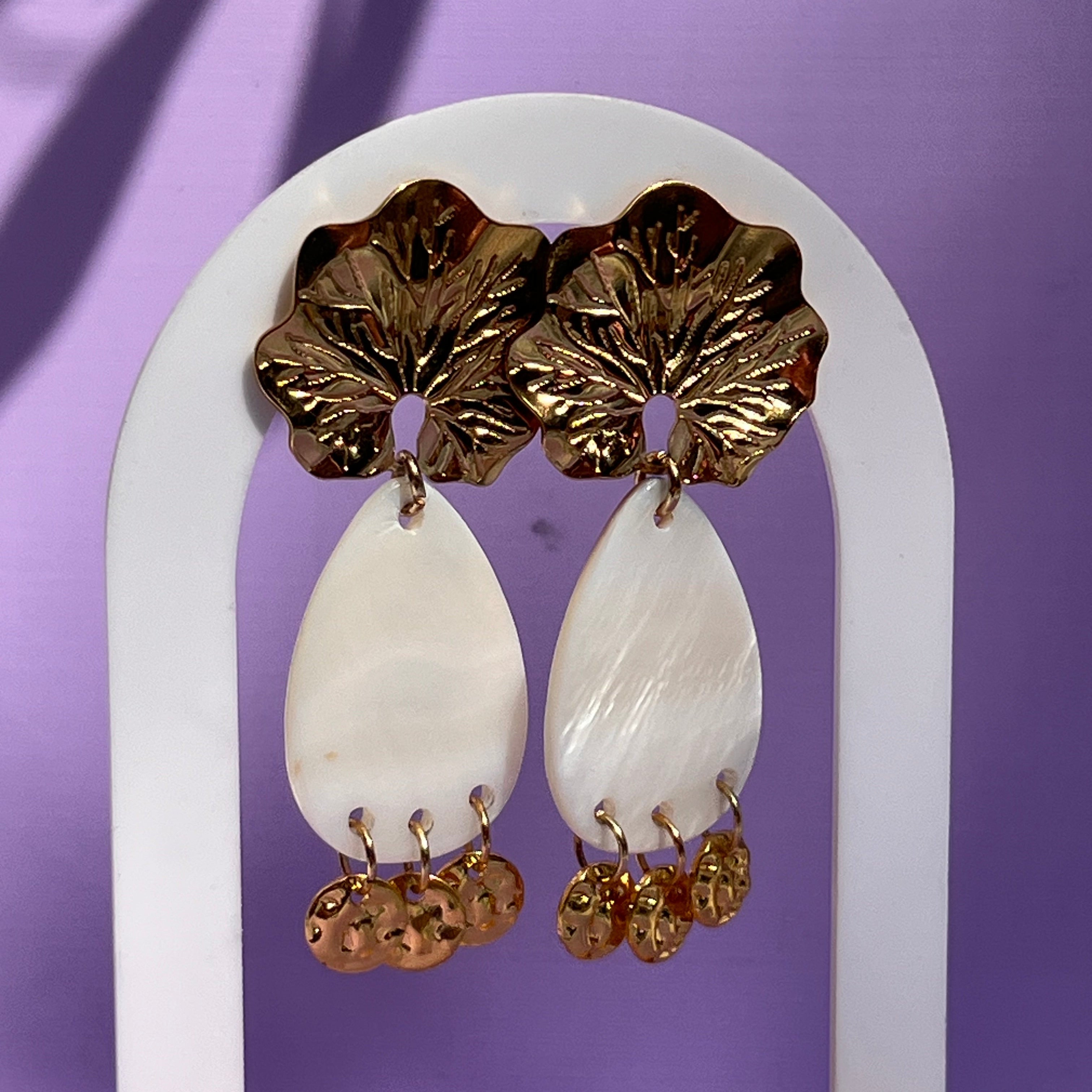 Boucles d'oreilles "Pétale" en acier inoxydable