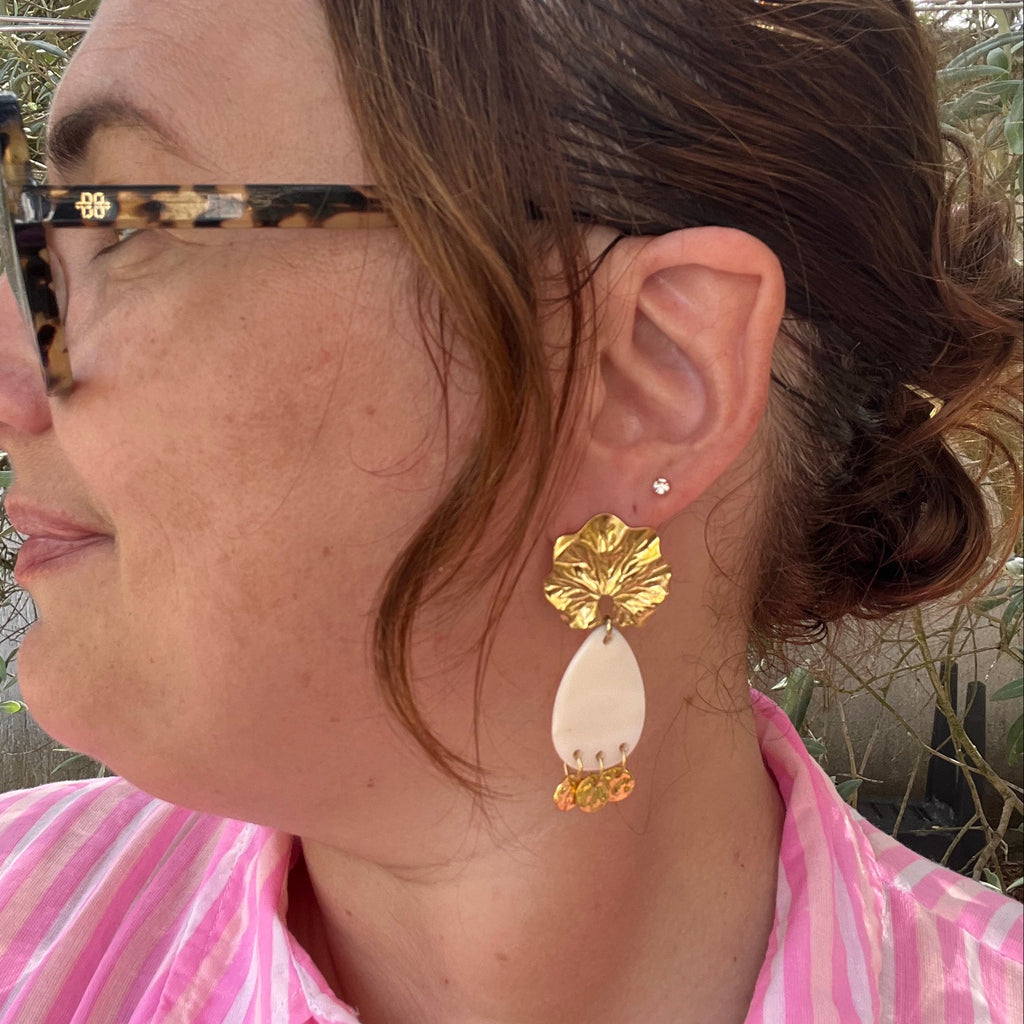 Boucles d'oreilles "Pétale" en acier inoxydable