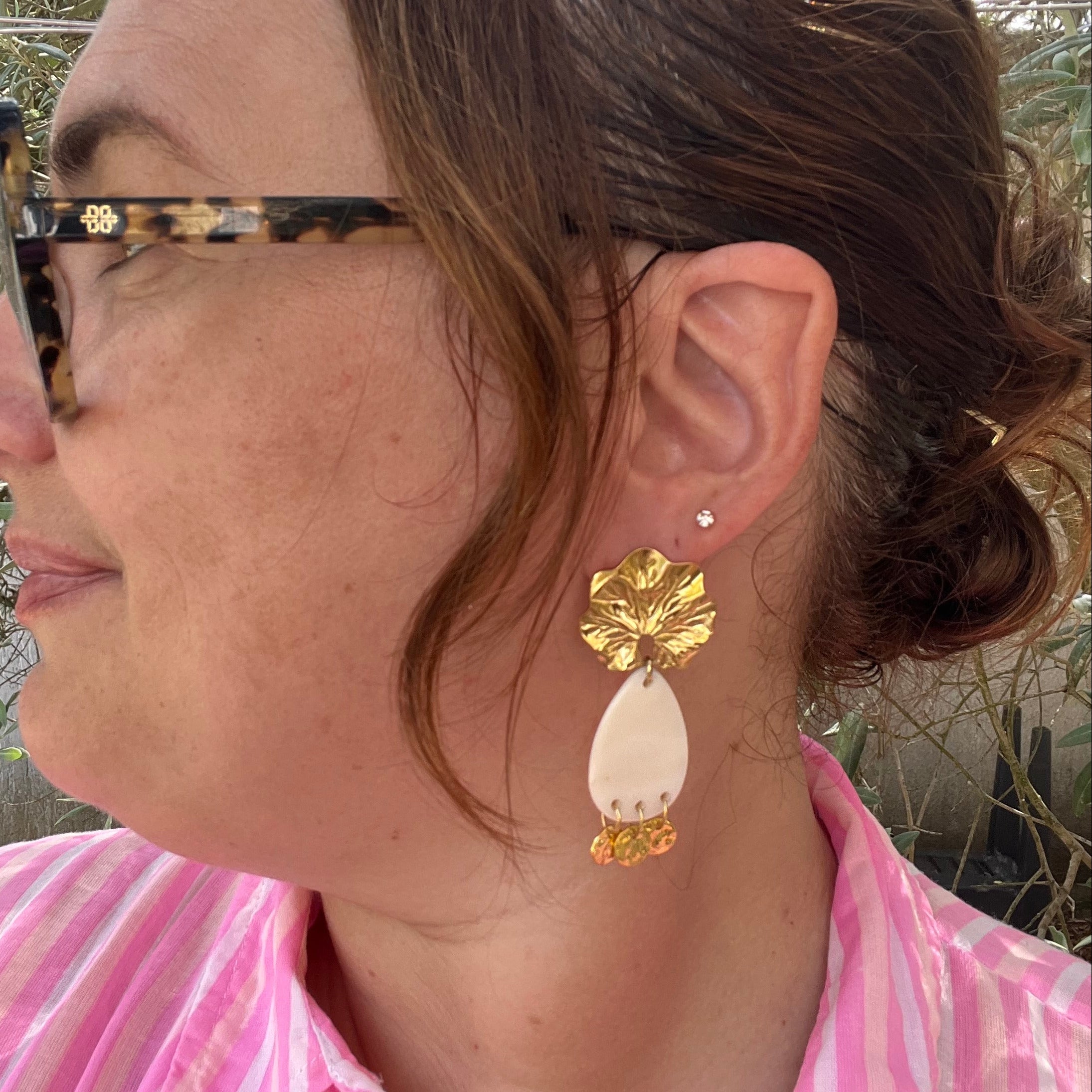 Boucles d'oreilles "Pétale" en acier inoxydable