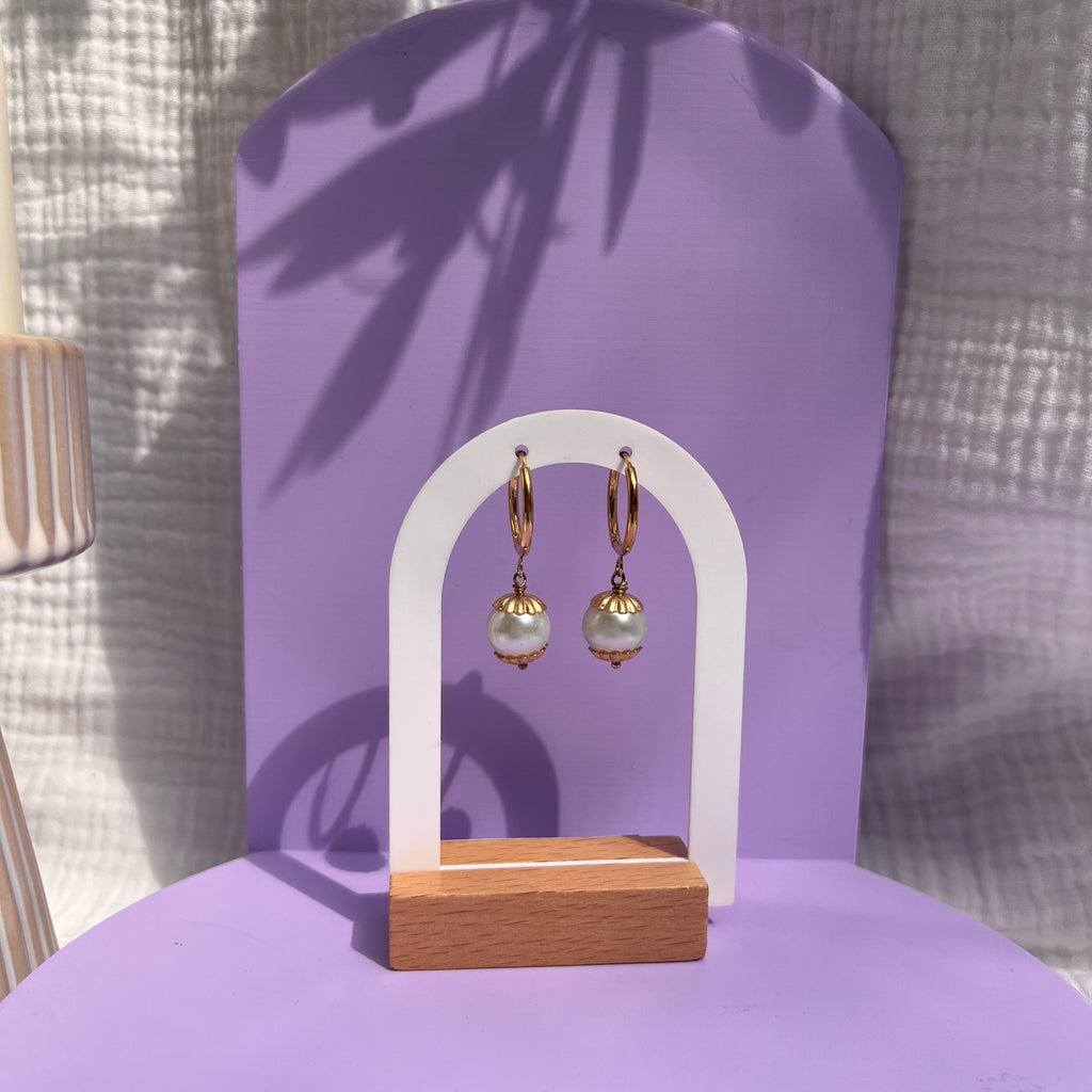 Boucles d'oreilles "Perle" en acier inoxydable