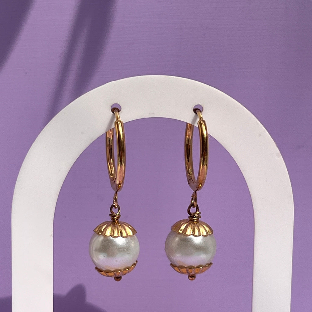 Boucles d'oreilles "Perle" en acier inoxydable