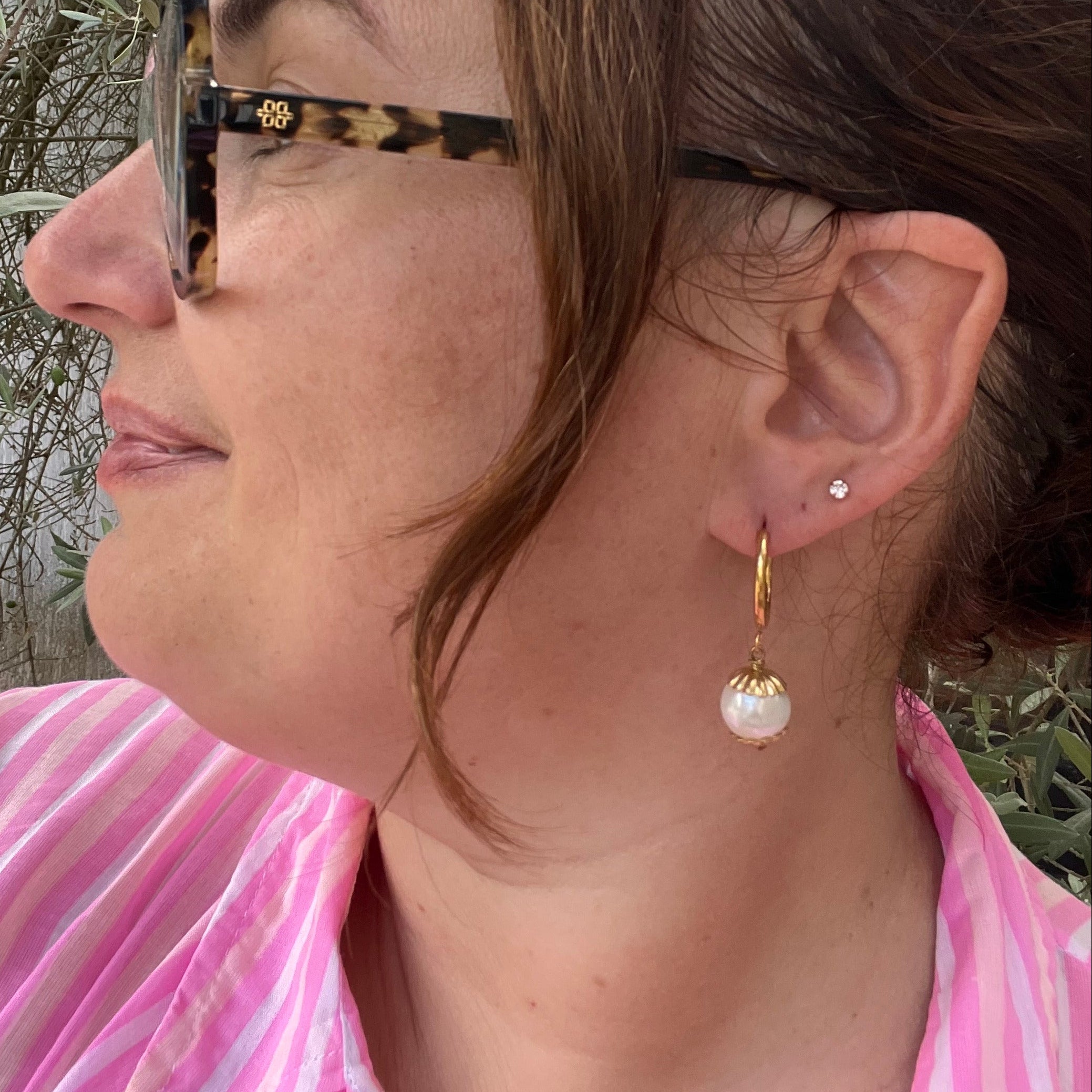 Boucles d'oreilles "Perle" en acier inoxydable