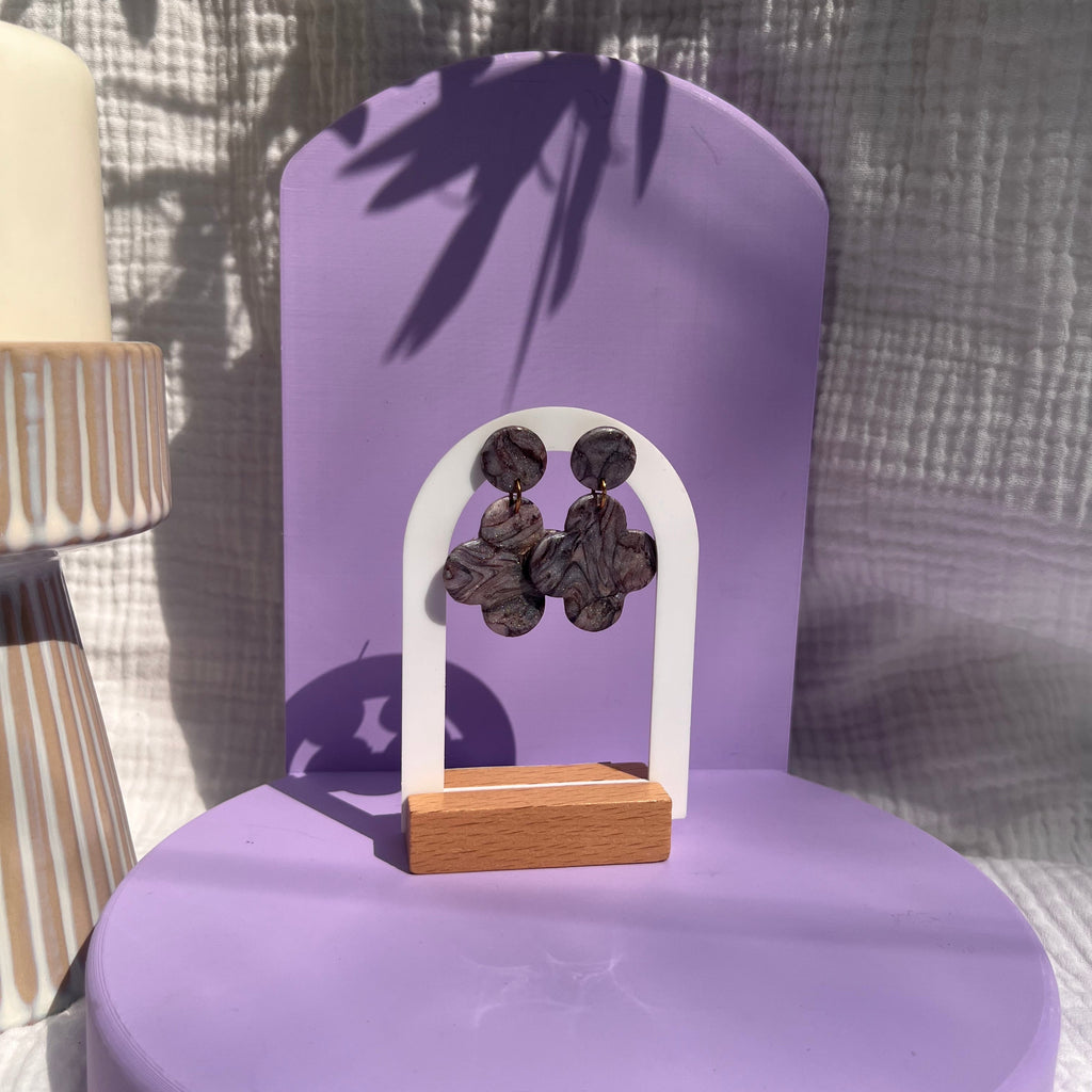 Boucles d'oreilles "Browns" en argile polymère