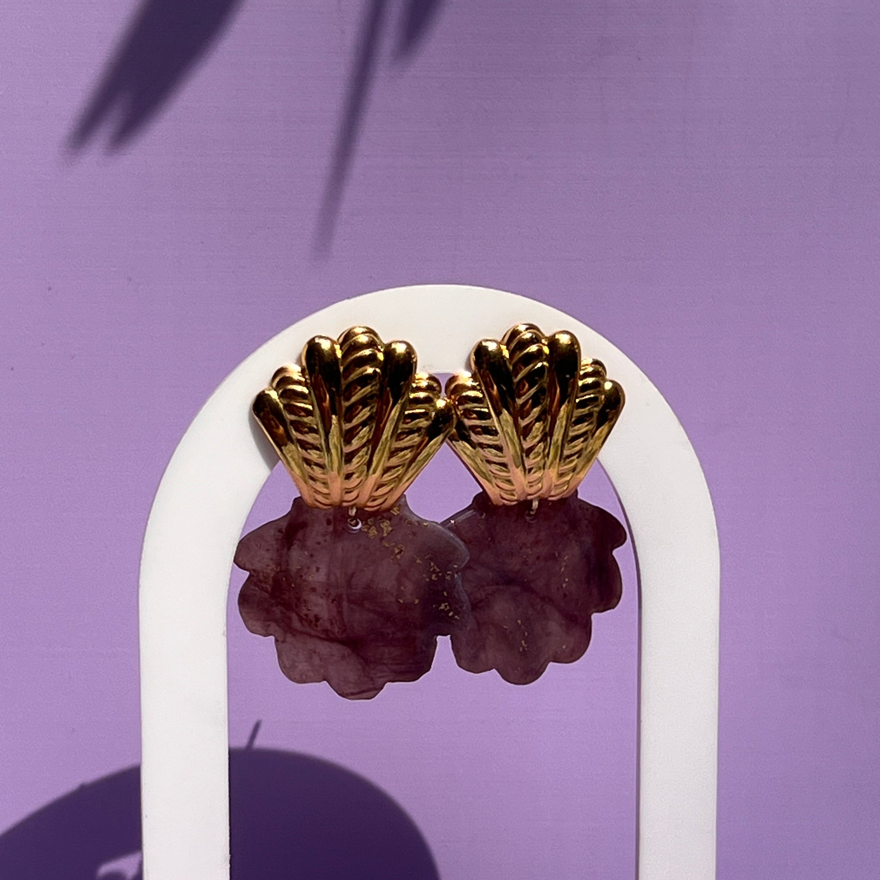 Boucles d'oreilles "Seabrown" en acier inoxydable
