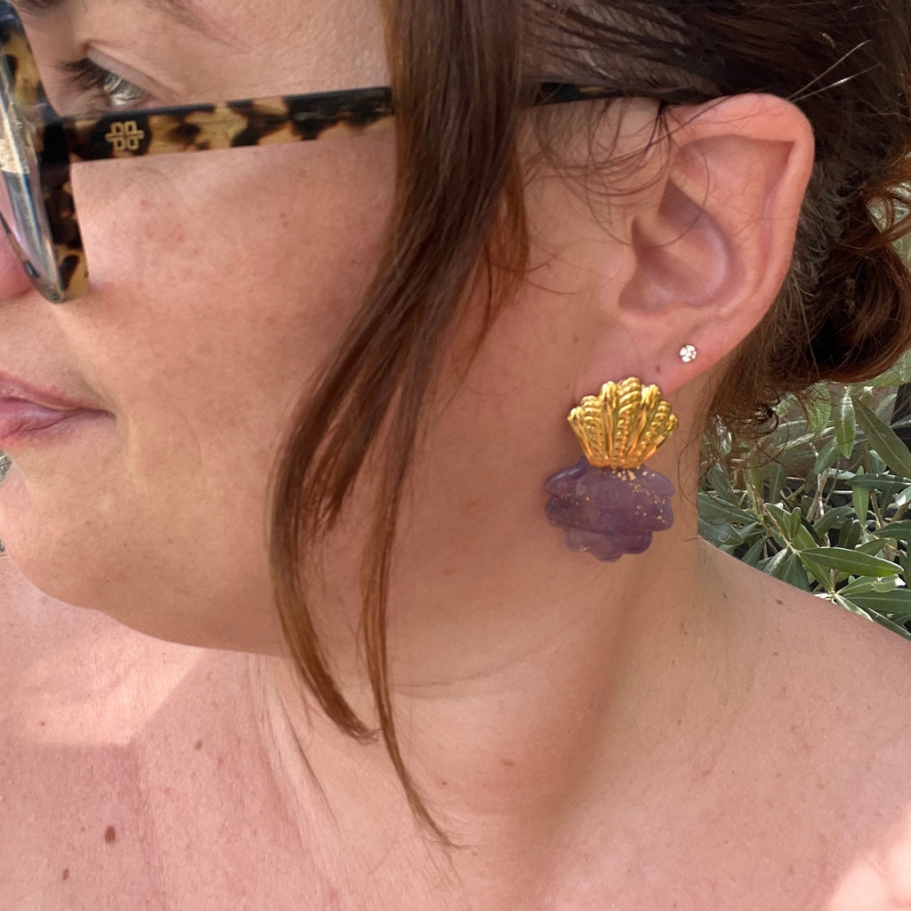 Boucles d'oreilles "Seabrown" en acier inoxydable