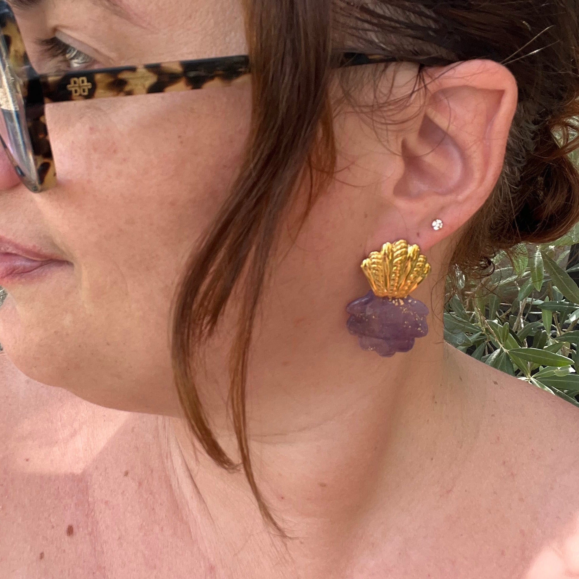 Boucles d'oreilles "Seabrown" en acier inoxydable