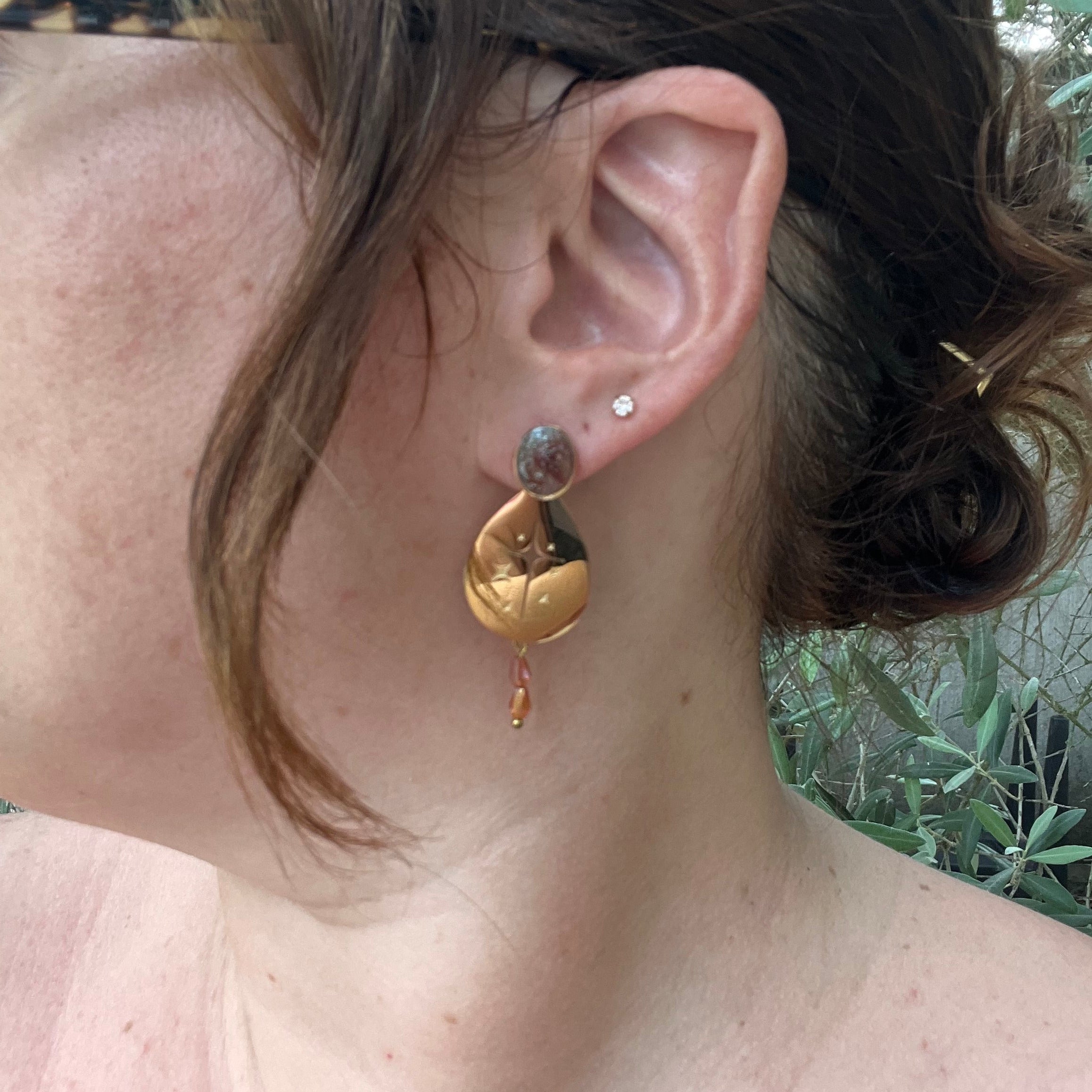 Boucles d'oreilles "Etoile du nord" en acier inoxydable