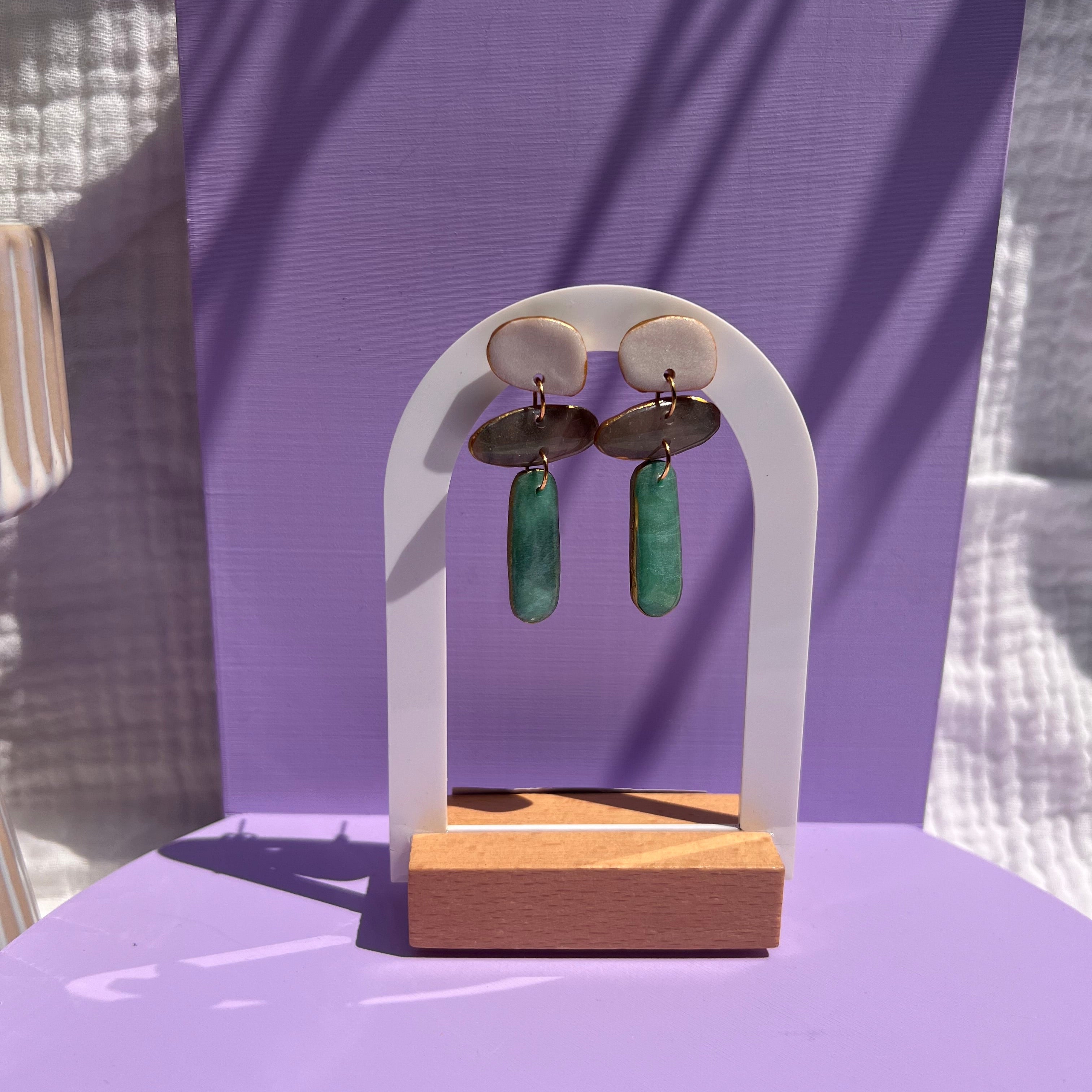 Boucles d'oreilles "Cascade" en argile polymère