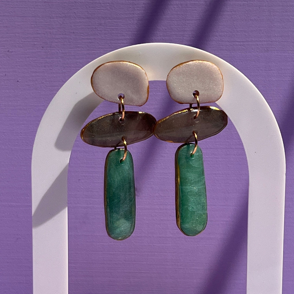 Boucles d'oreilles "Cascade" en argile polymère