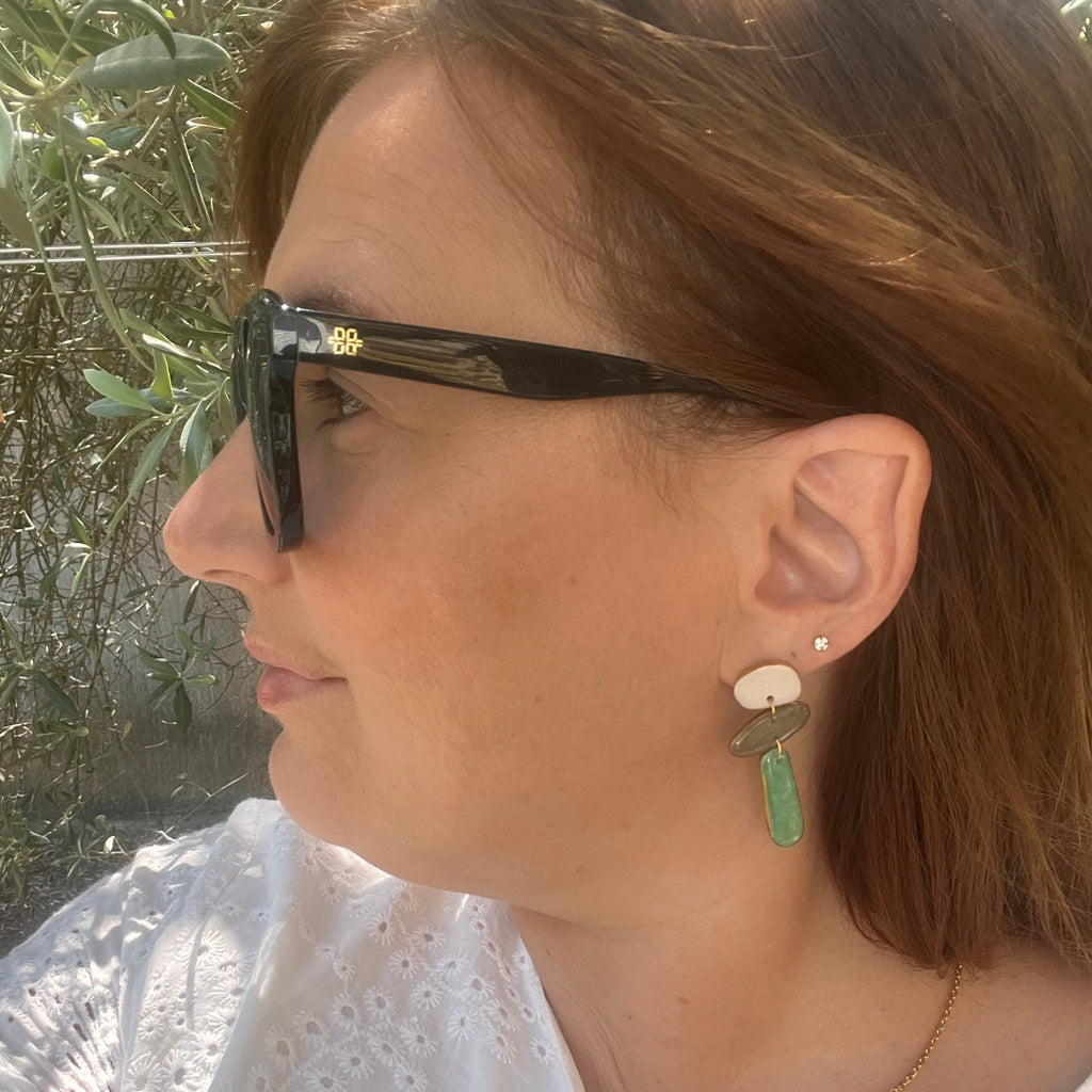 Boucles d'oreilles "Cascade" en argile polymère
