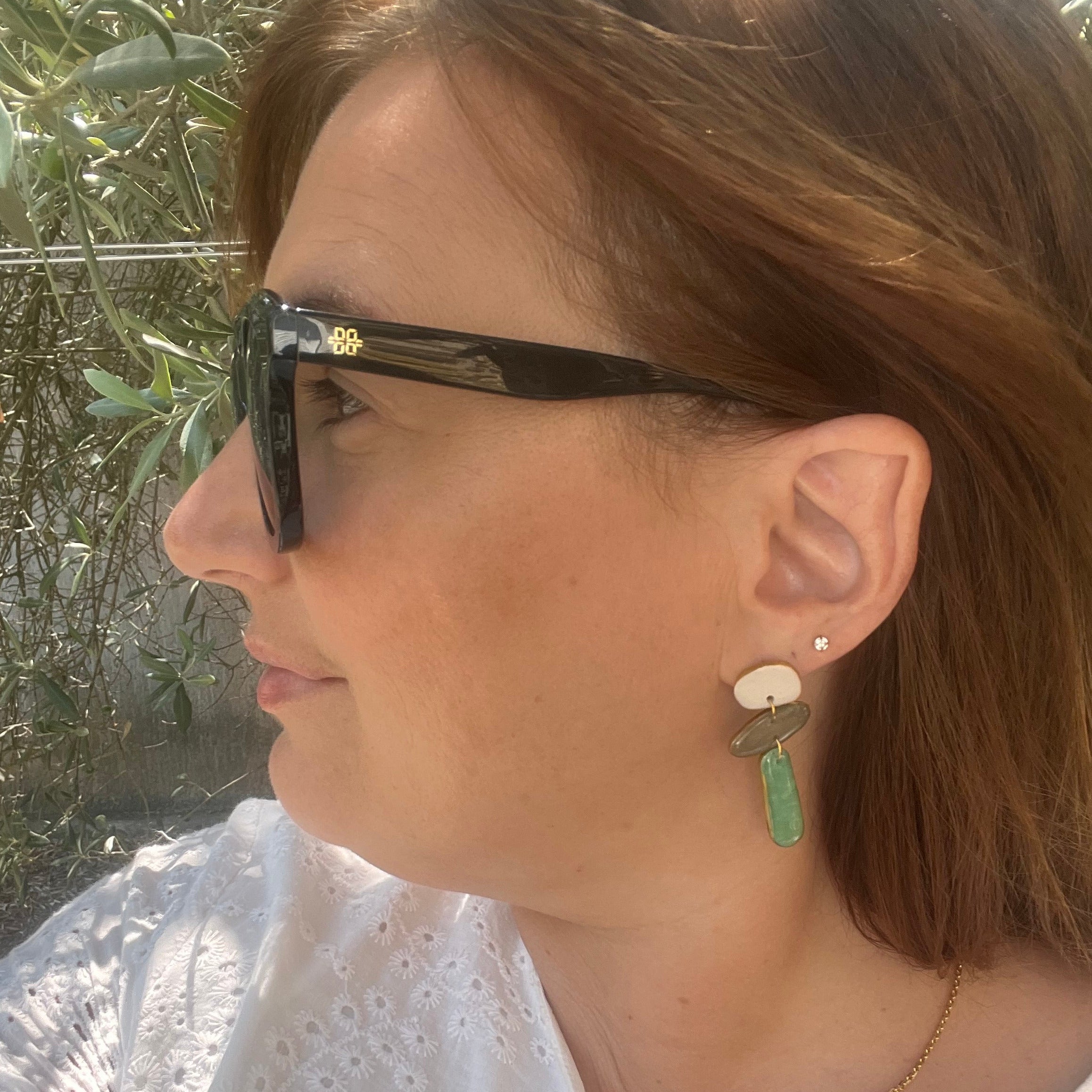 Boucles d'oreilles "Cascade" en argile polymère
