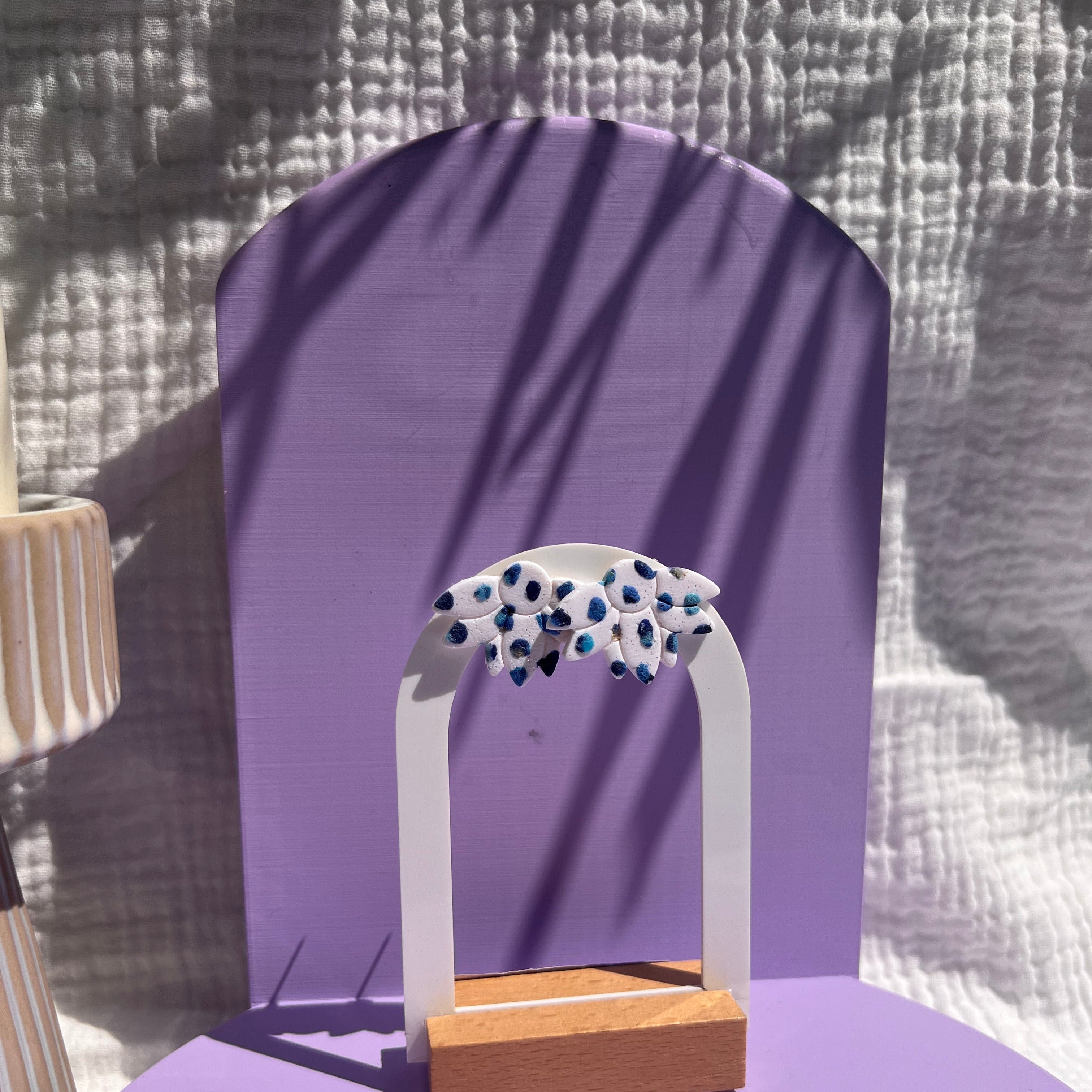 Puces d'oreilles "Terrazzo" en argile polymère