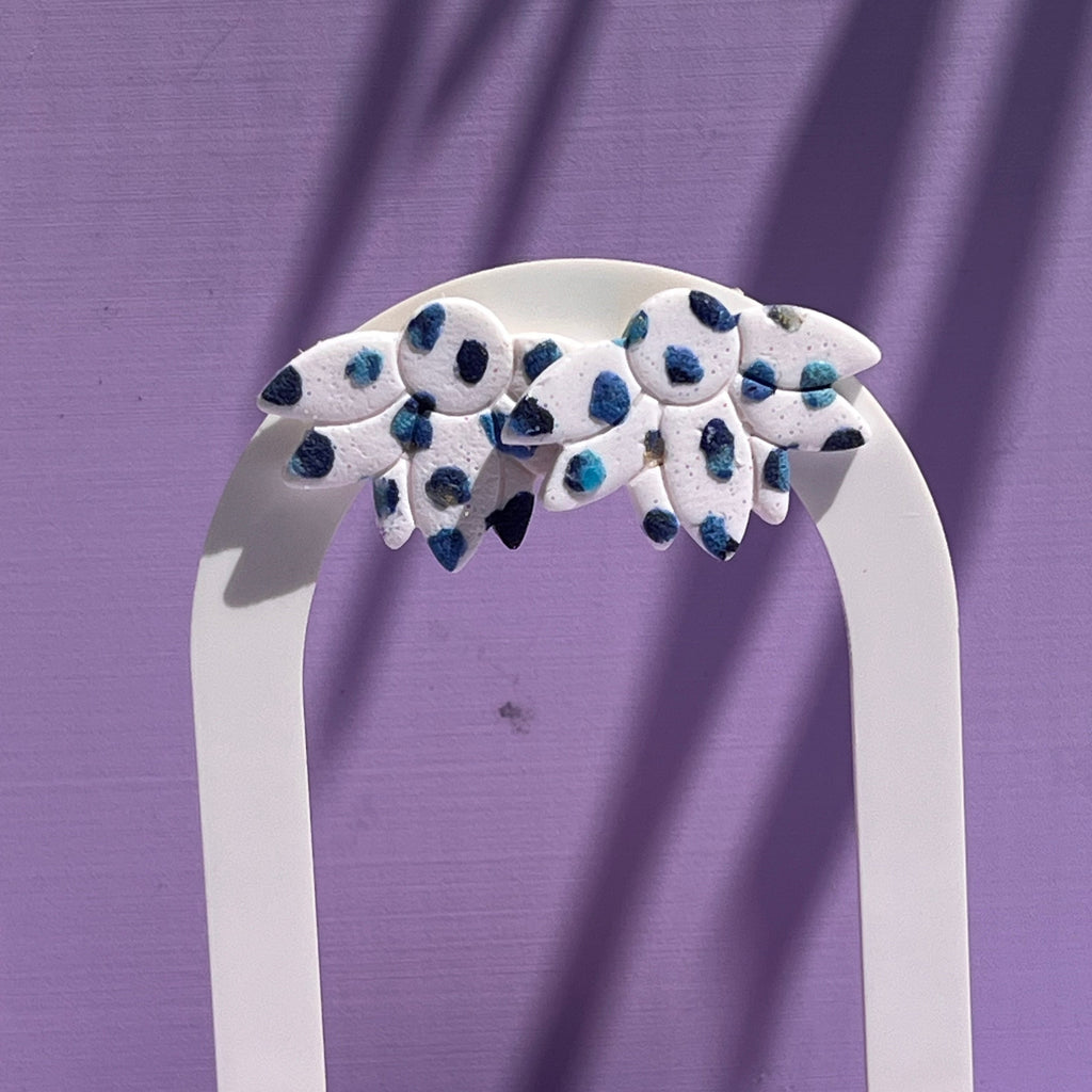 Puces d'oreilles "Terrazzo" en argile polymère