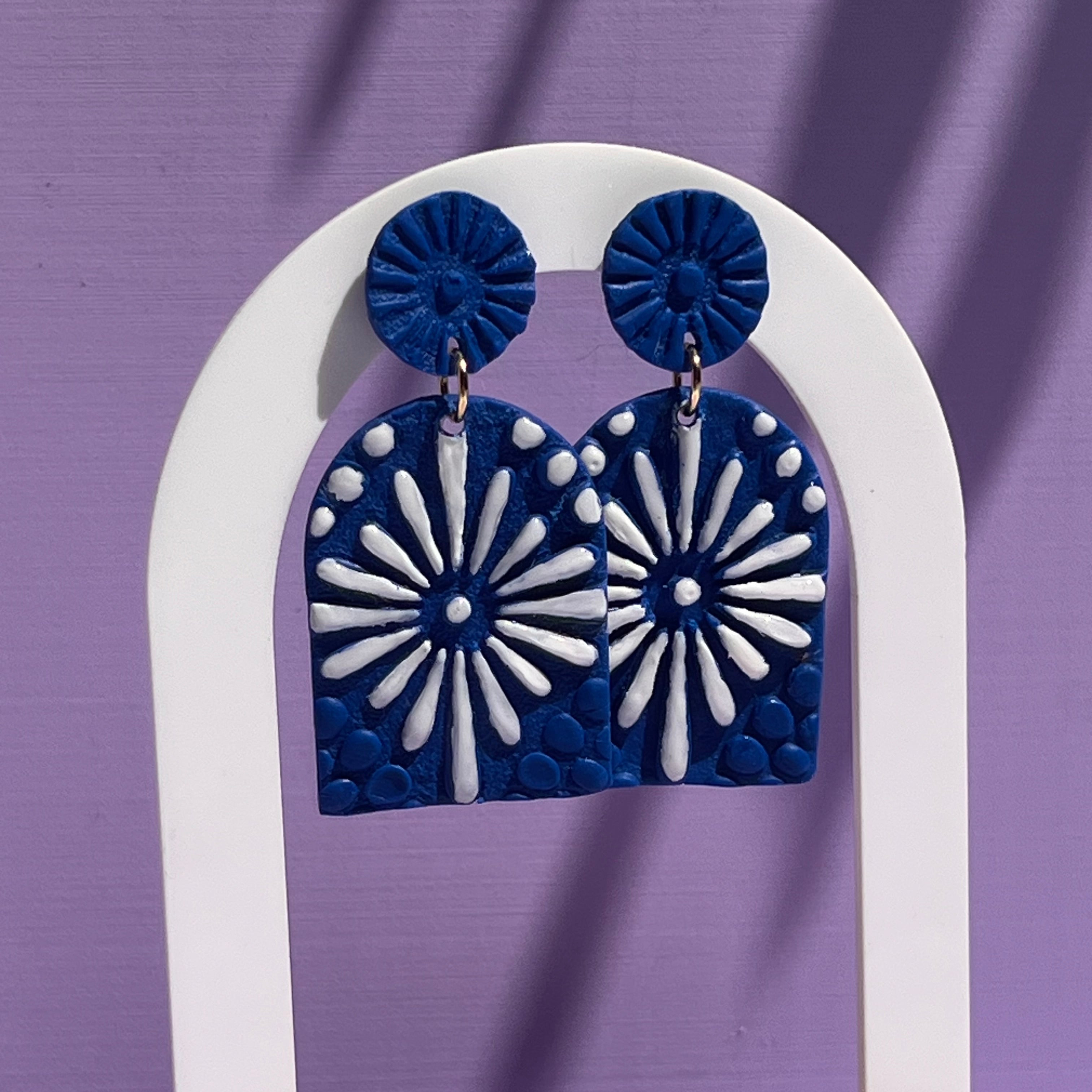 Boucles d'oreilles "Cyclade" en argile polymère