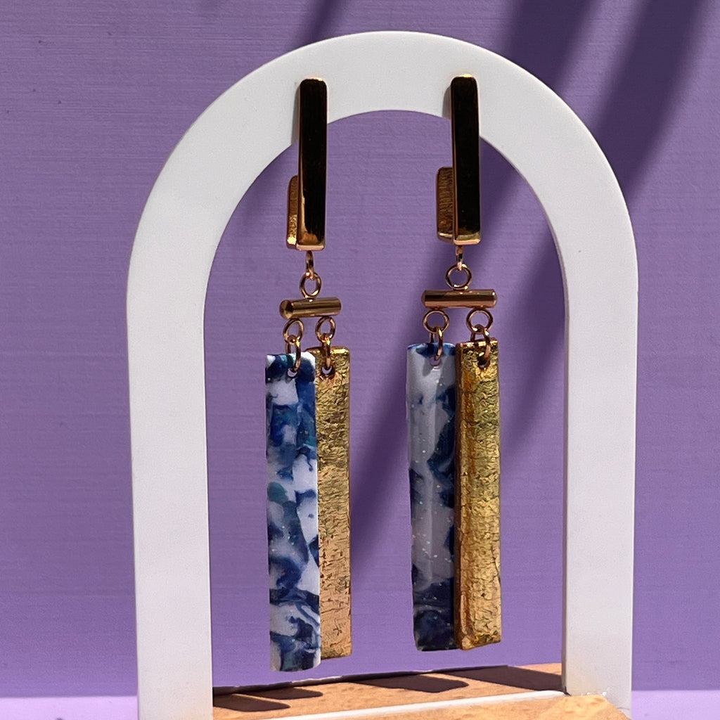 Boucles d'oreilles "Oïa" en acier inoxydable