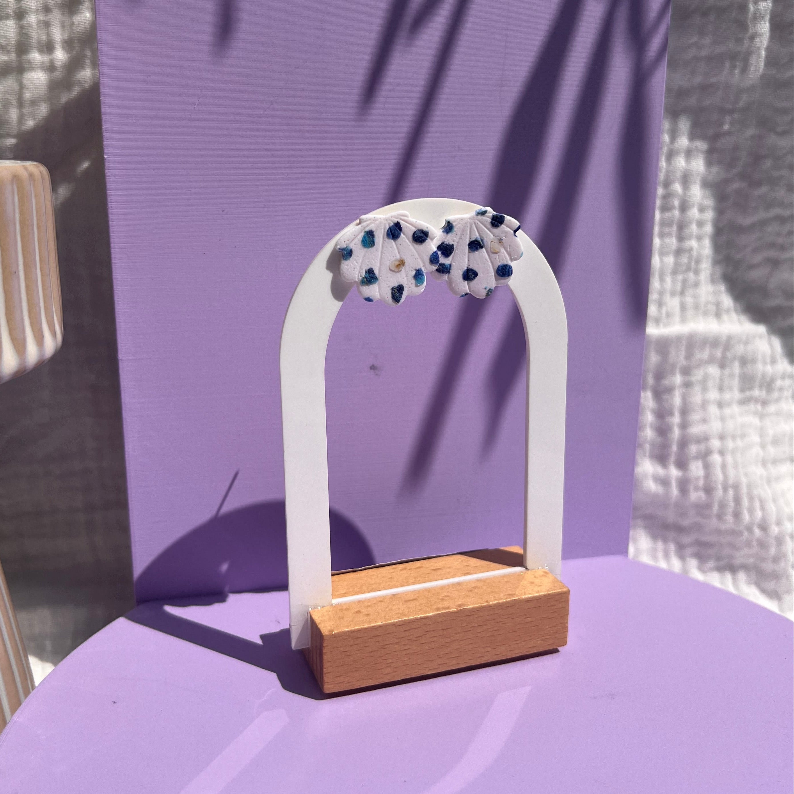 Boucles d'oreilles "Nymphéa" en argile polymère
