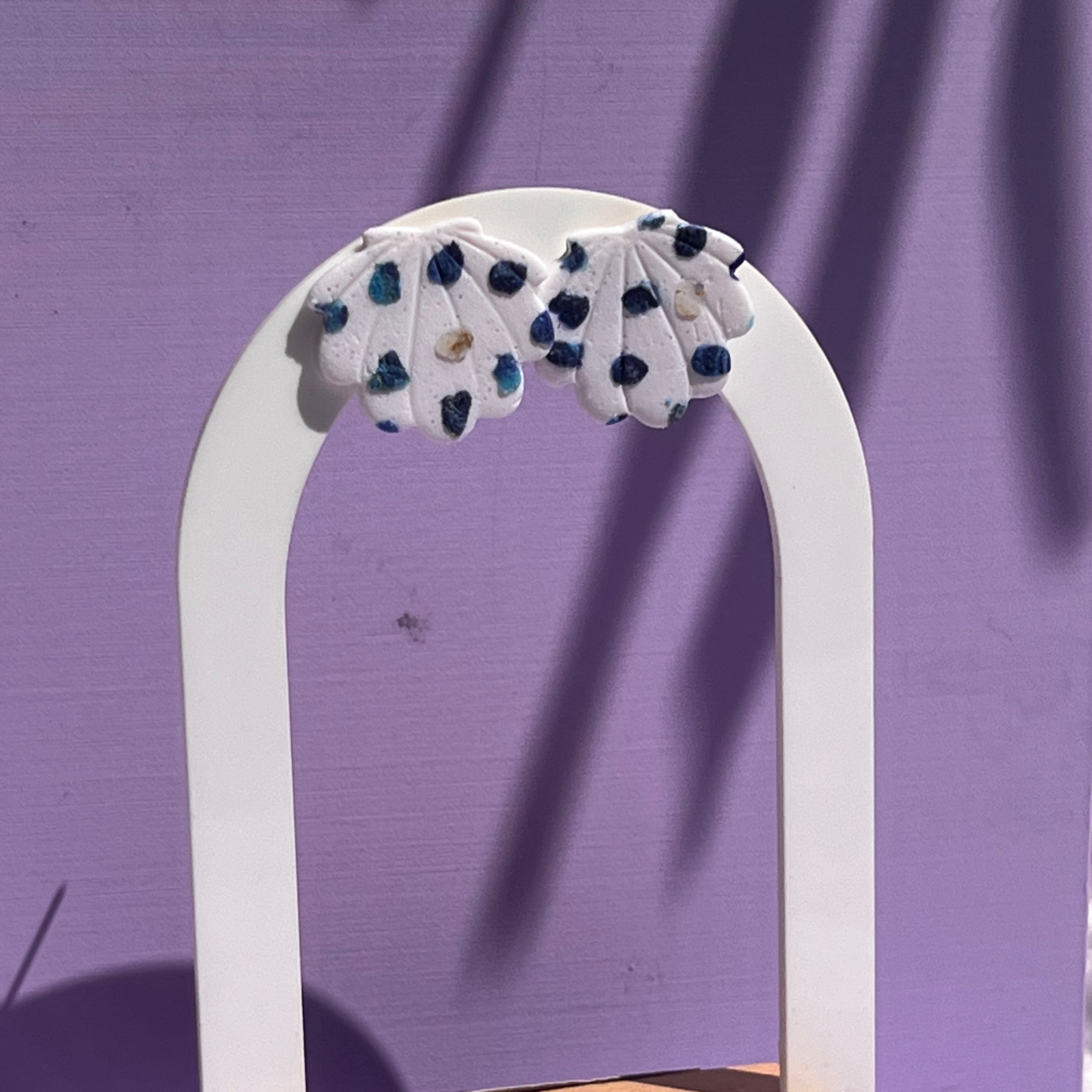 Boucles d'oreilles "Nymphéa" en argile polymère