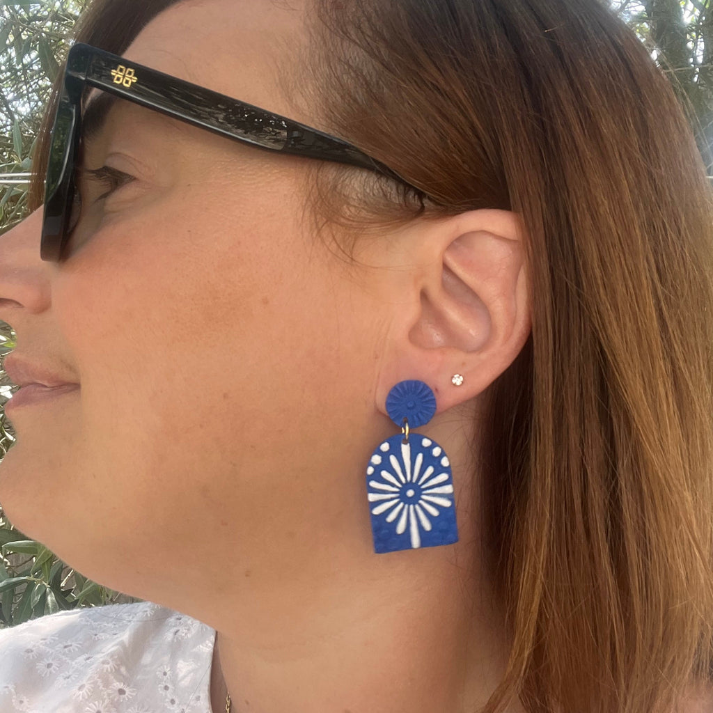 Boucles d'oreilles "Cyclade" en argile polymère