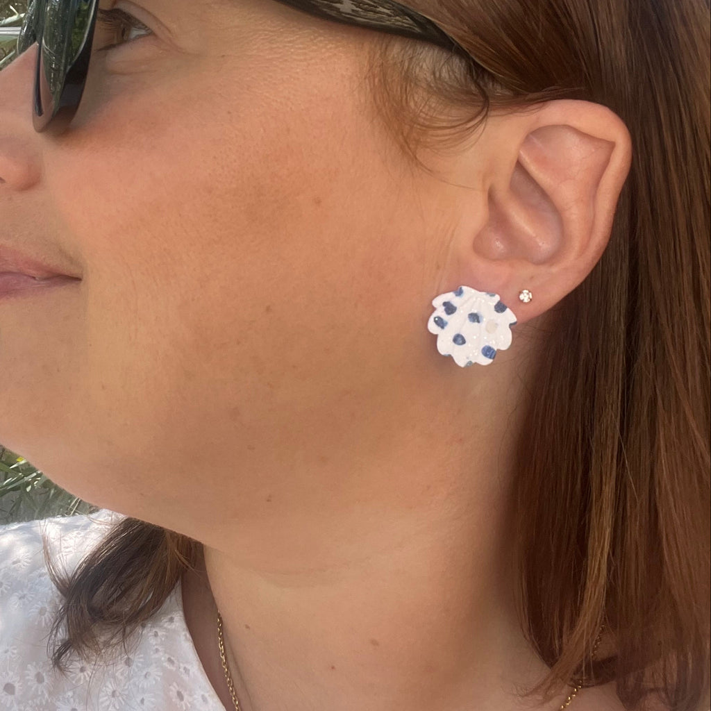 Boucles d'oreilles "Nymphéa" en argile polymère