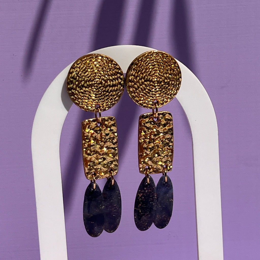 Boucles d'oreilles "Azura" en argile polymère