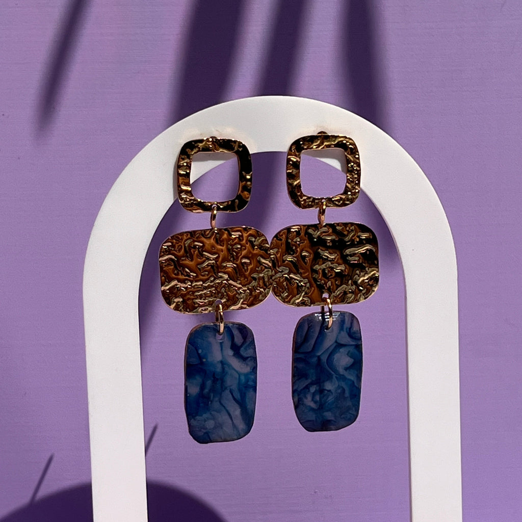 Boucles d'oreilles "Abysse" en acier inoxydable