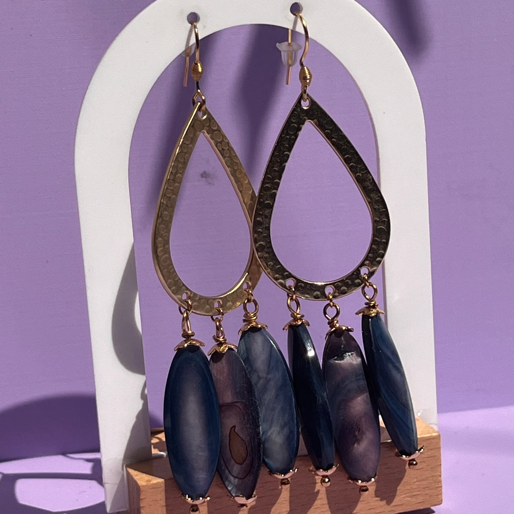 Boucles d'oreilles "Indigo" en acier inoxydable