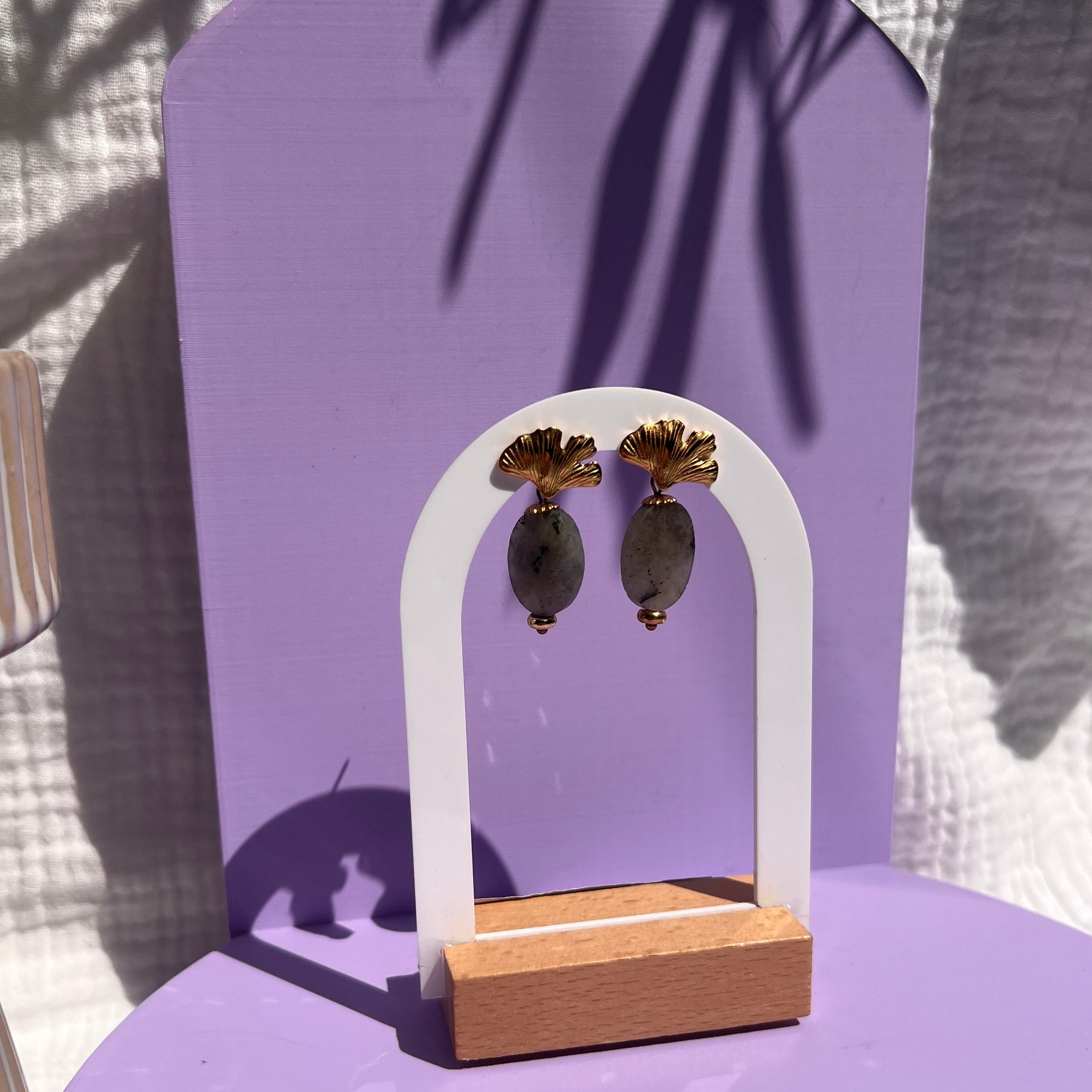 Boucles d'oreilles "Ginko" en acier inoxydable