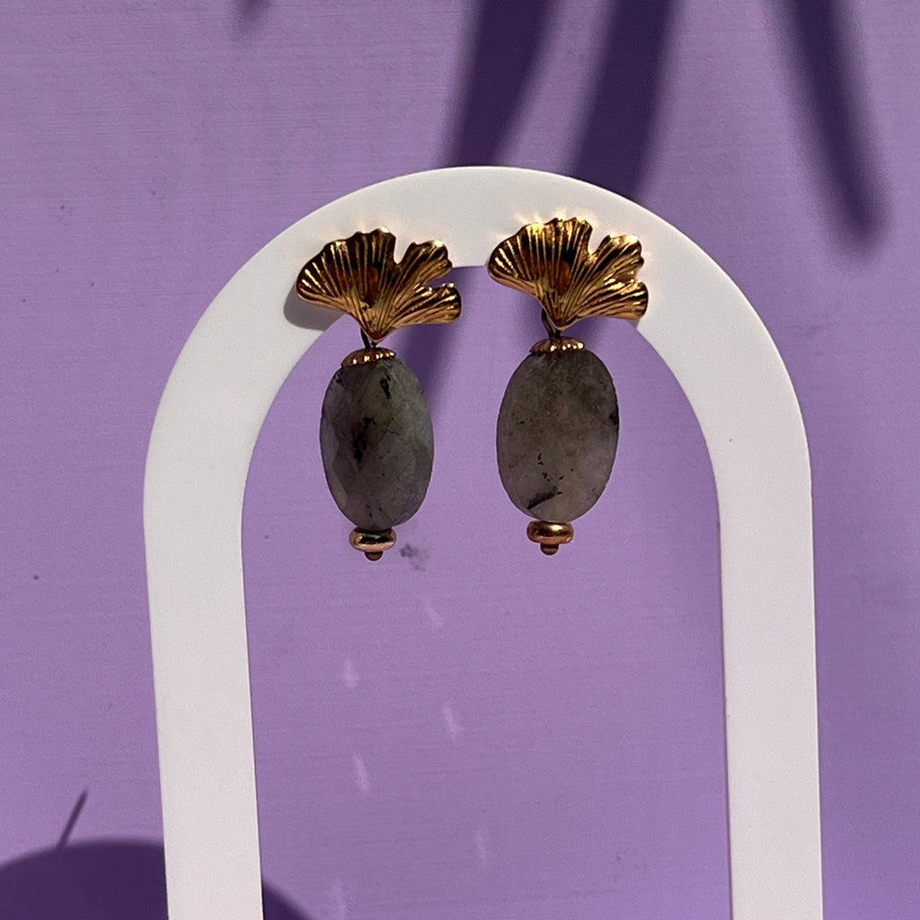 Boucles d'oreilles "Ginko" en acier inoxydable