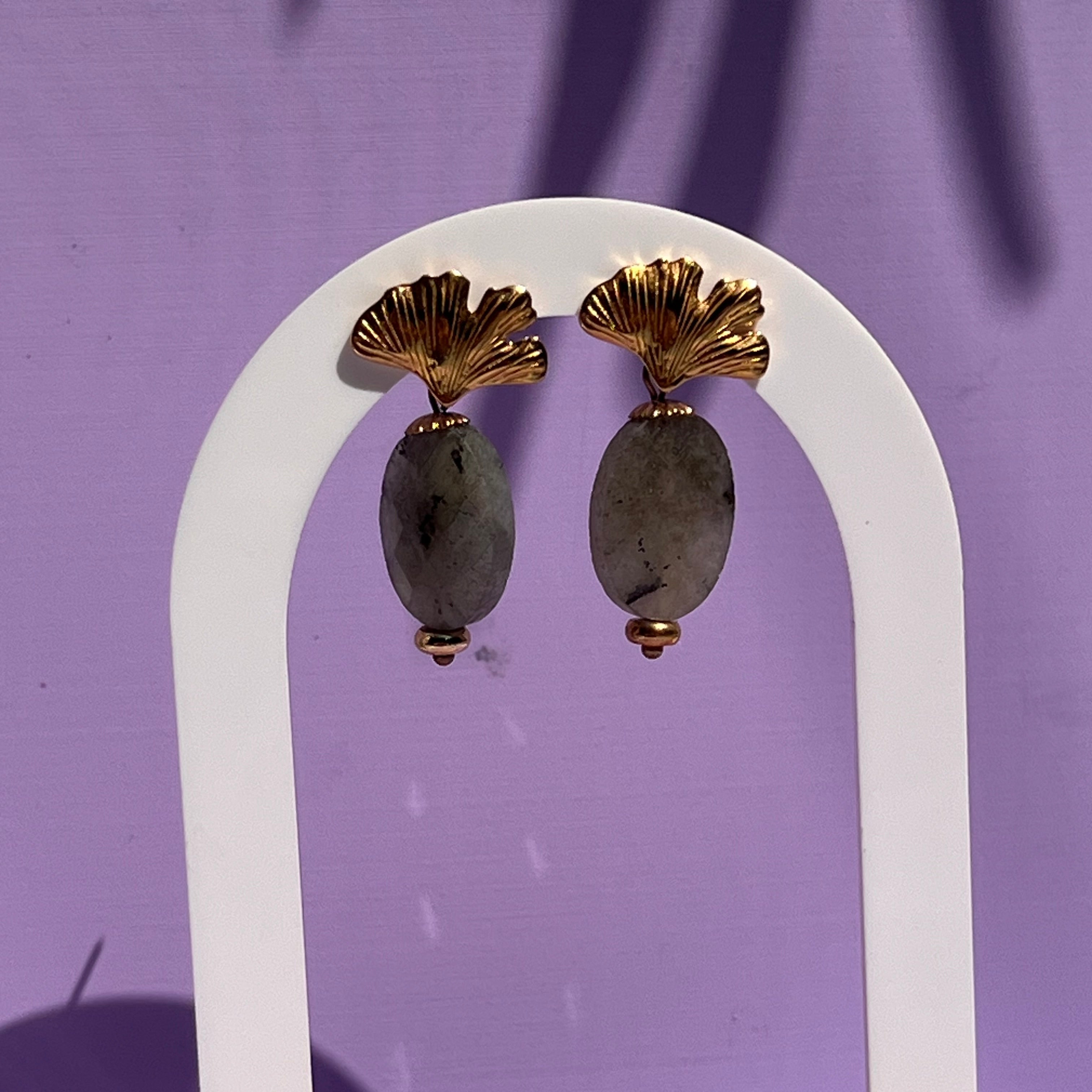 Boucles d'oreilles "Ginko" en acier inoxydable