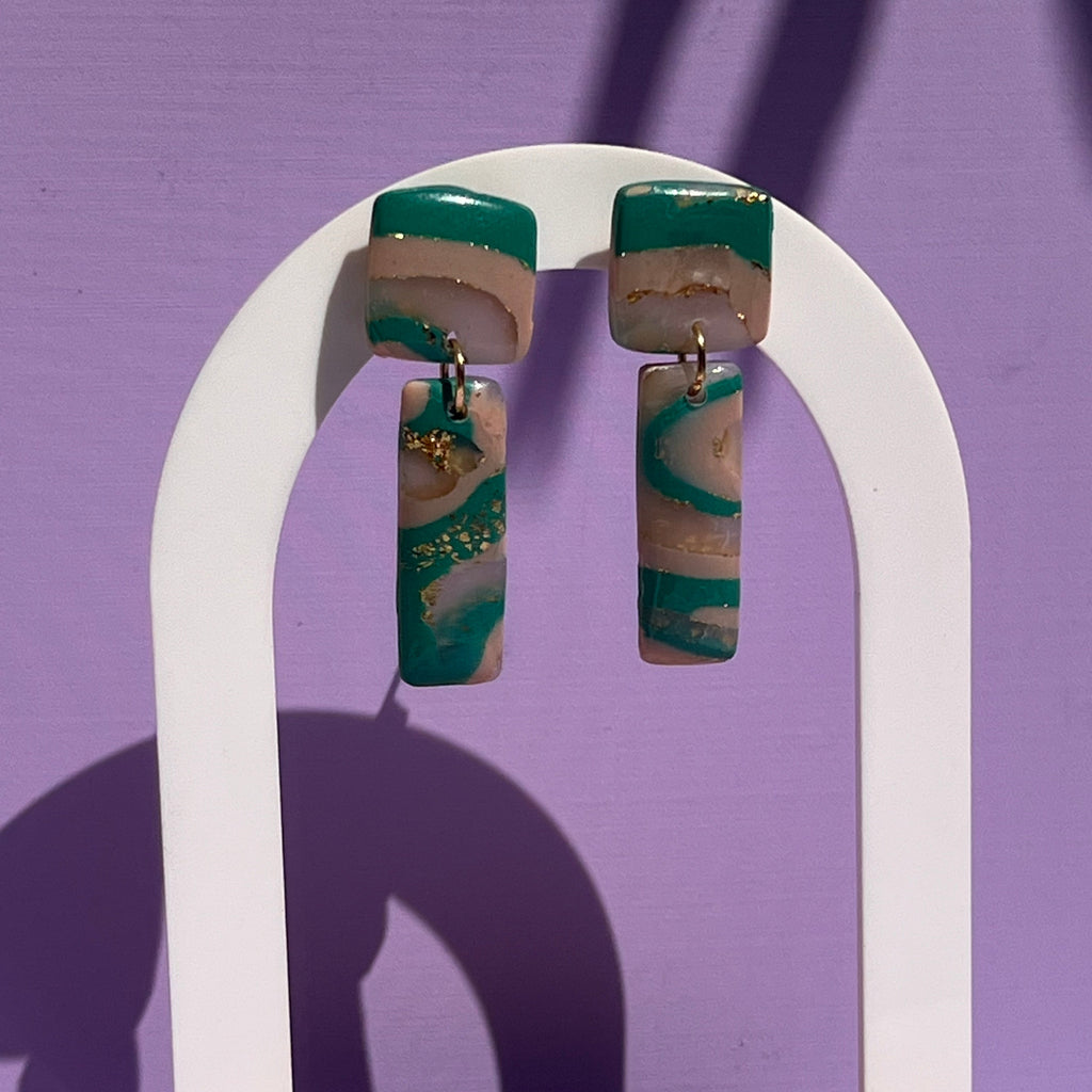 Boucles d'oreilles "Wavy" en argile polymère