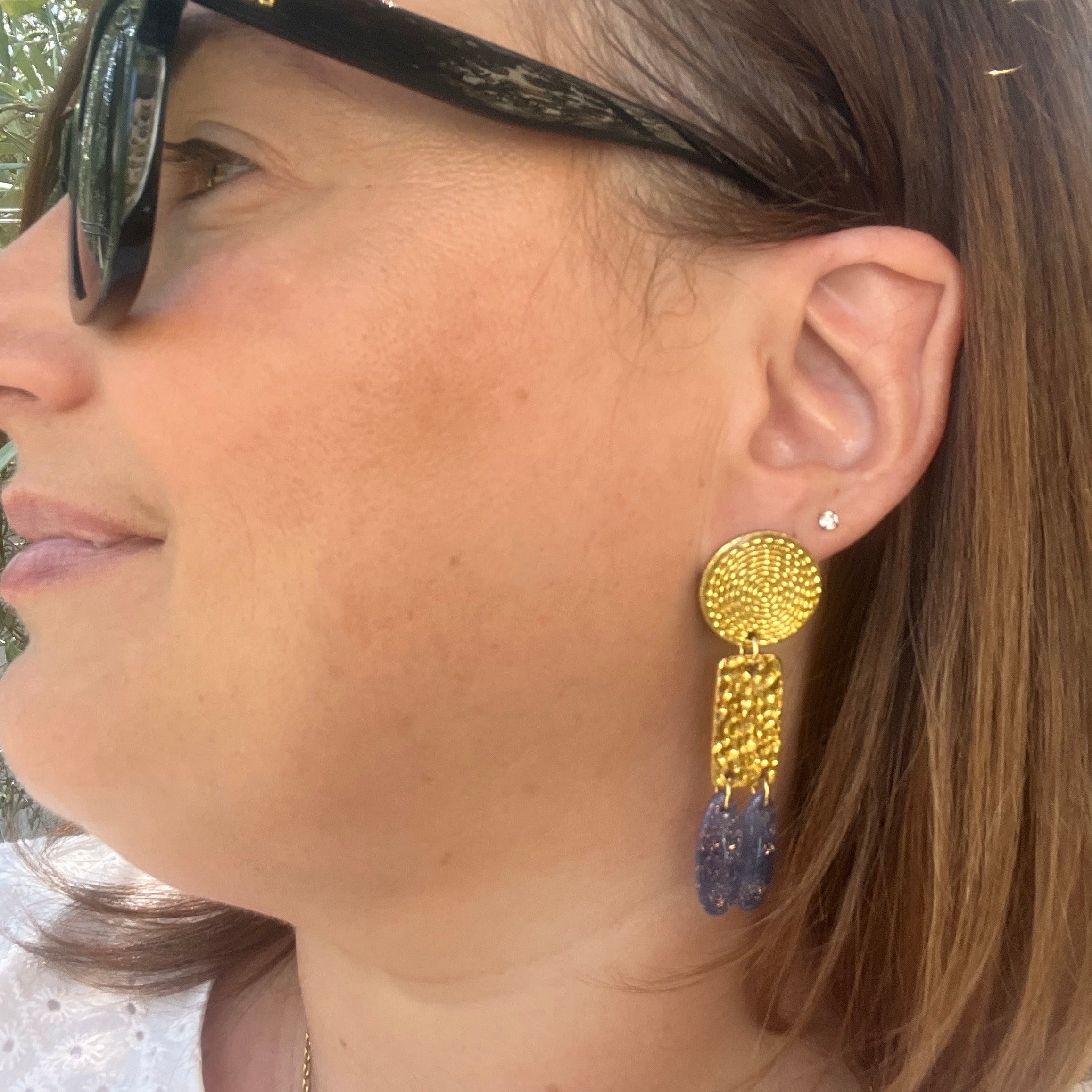 Boucles d'oreilles "Azura" en argile polymère