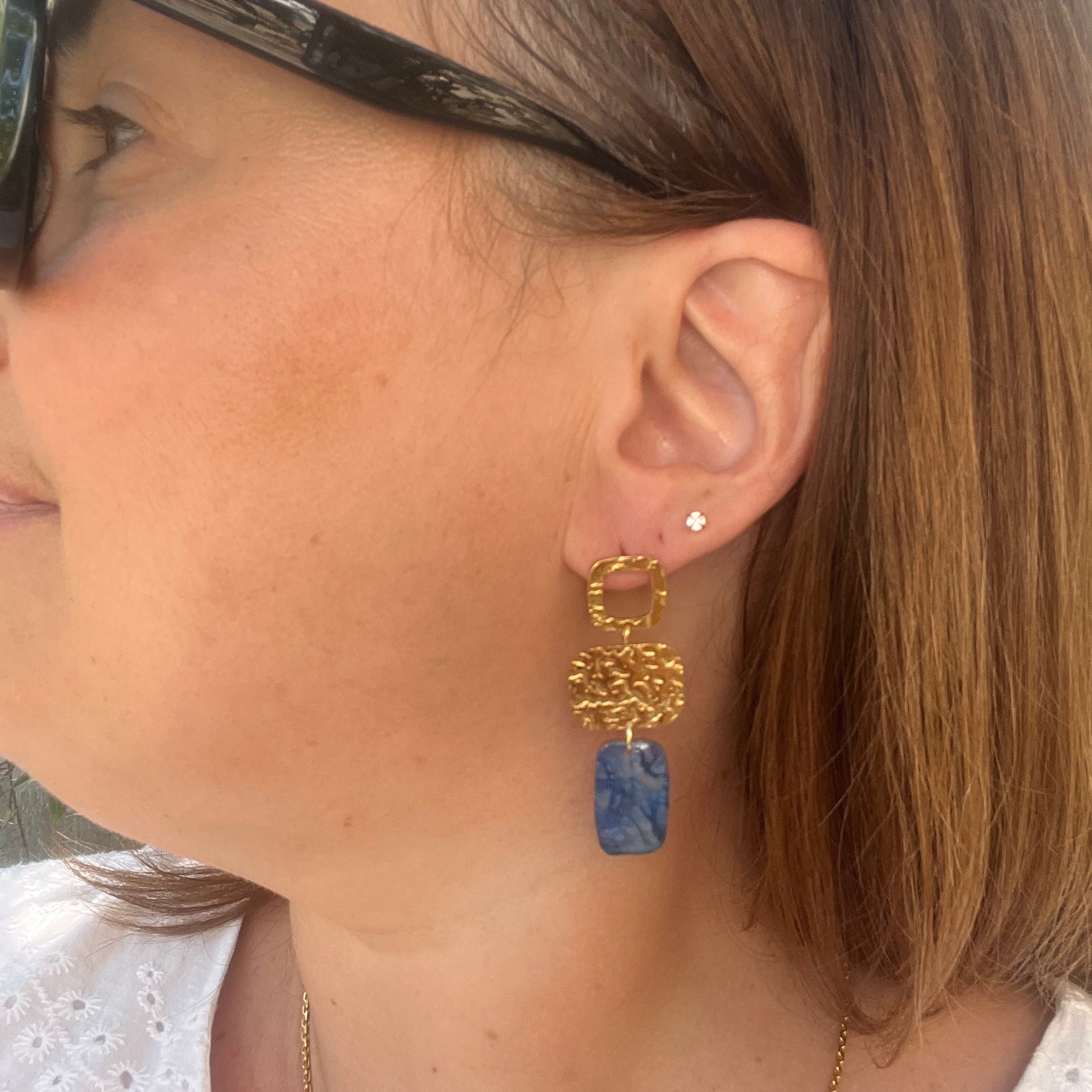 Boucles d'oreilles "Abysse" en acier inoxydable