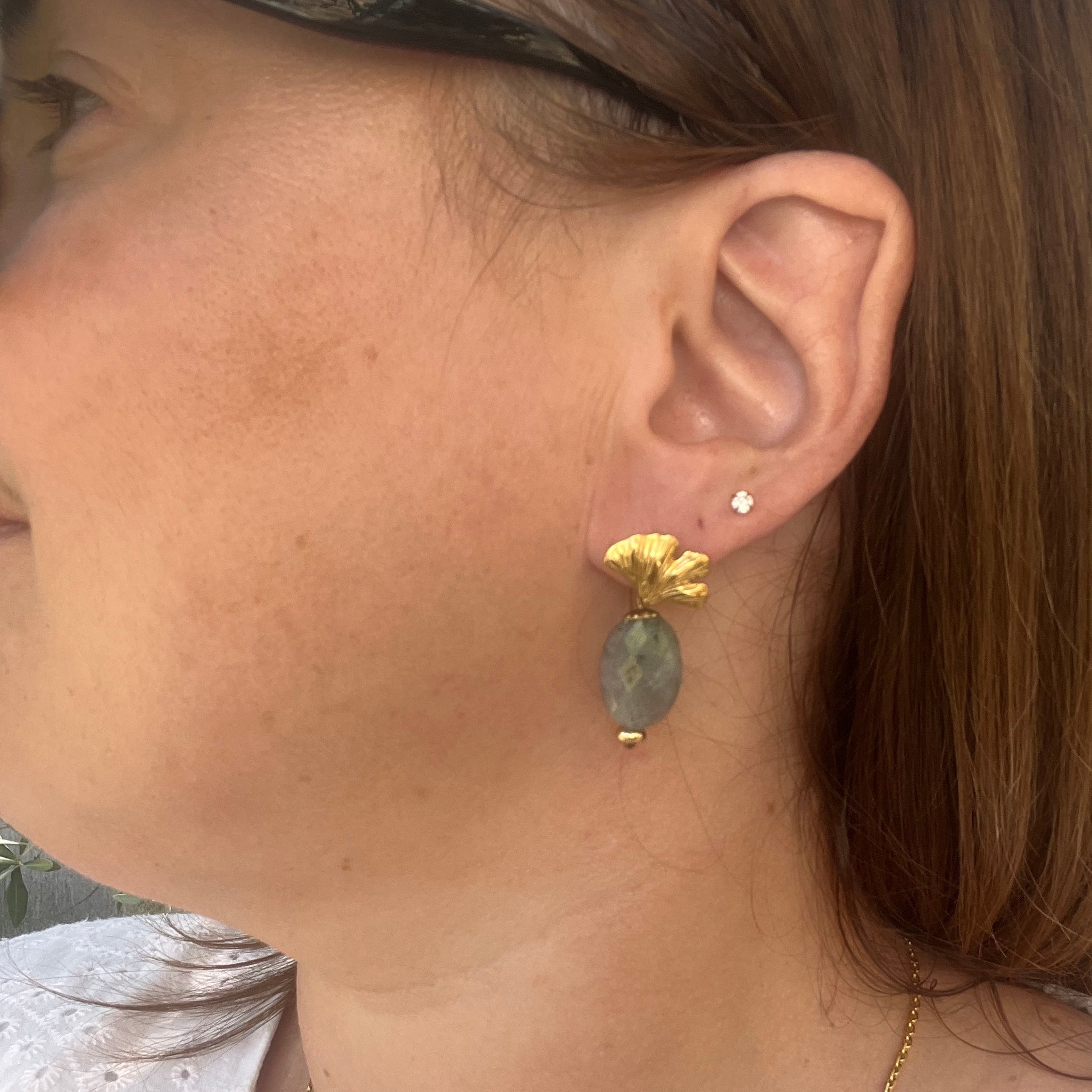Boucles d'oreilles "Ginko" en acier inoxydable