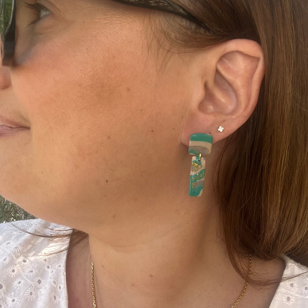 Boucles d'oreilles "Wavy" en argile polymère