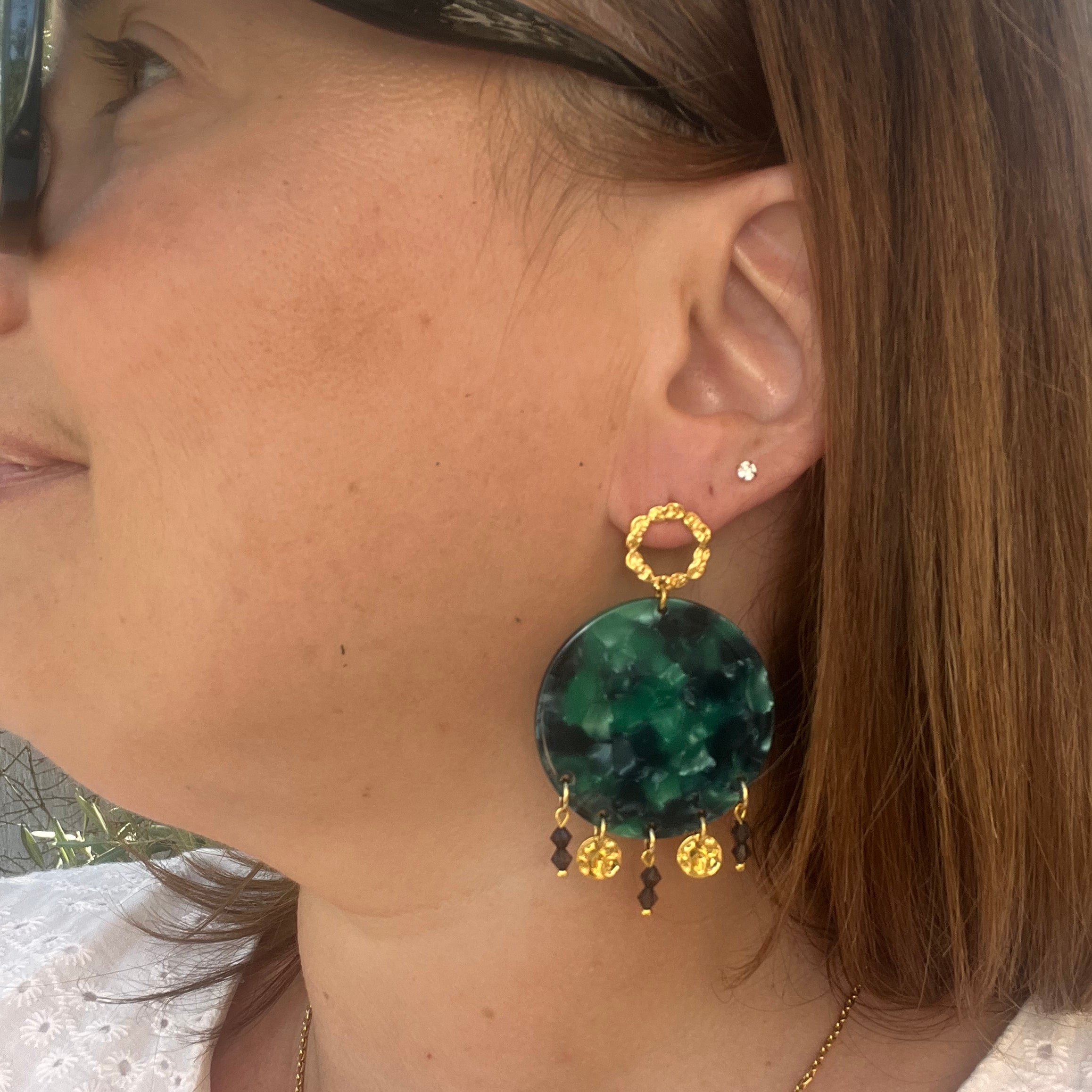 Boucles d'oreilles "Sauge" en acier inoxydable