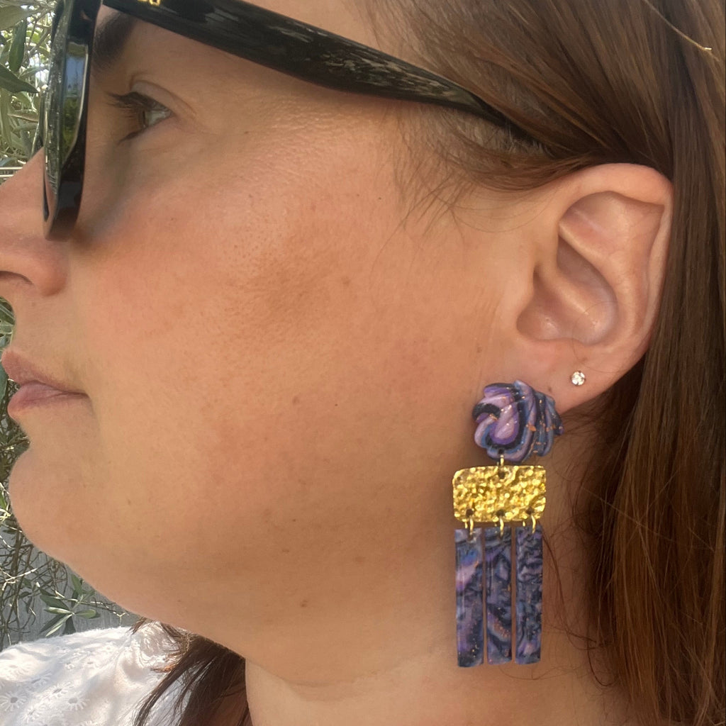 Boucles d'oreilles "Médusa" en argile polymère