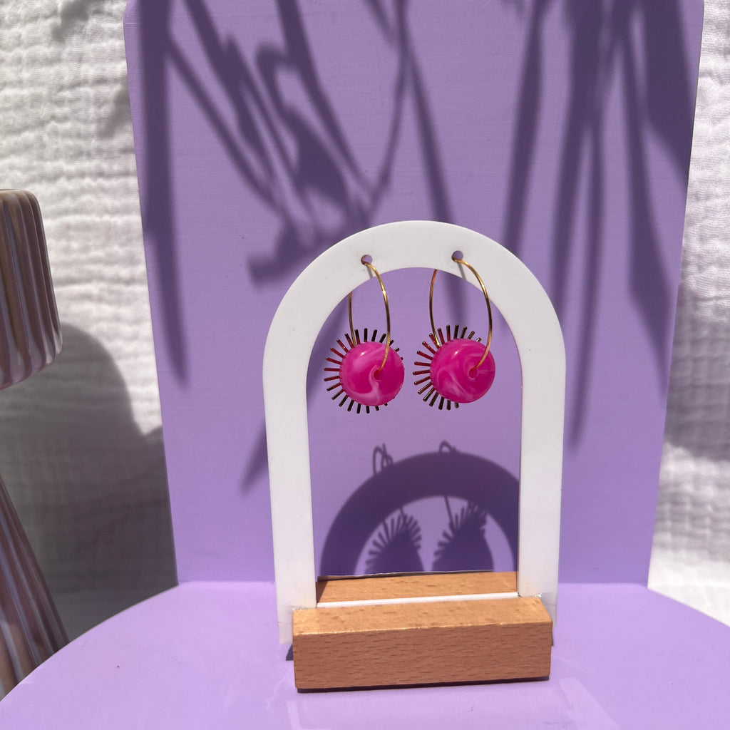 Boucles d'oreilles "Rayon" en acier inoxydable