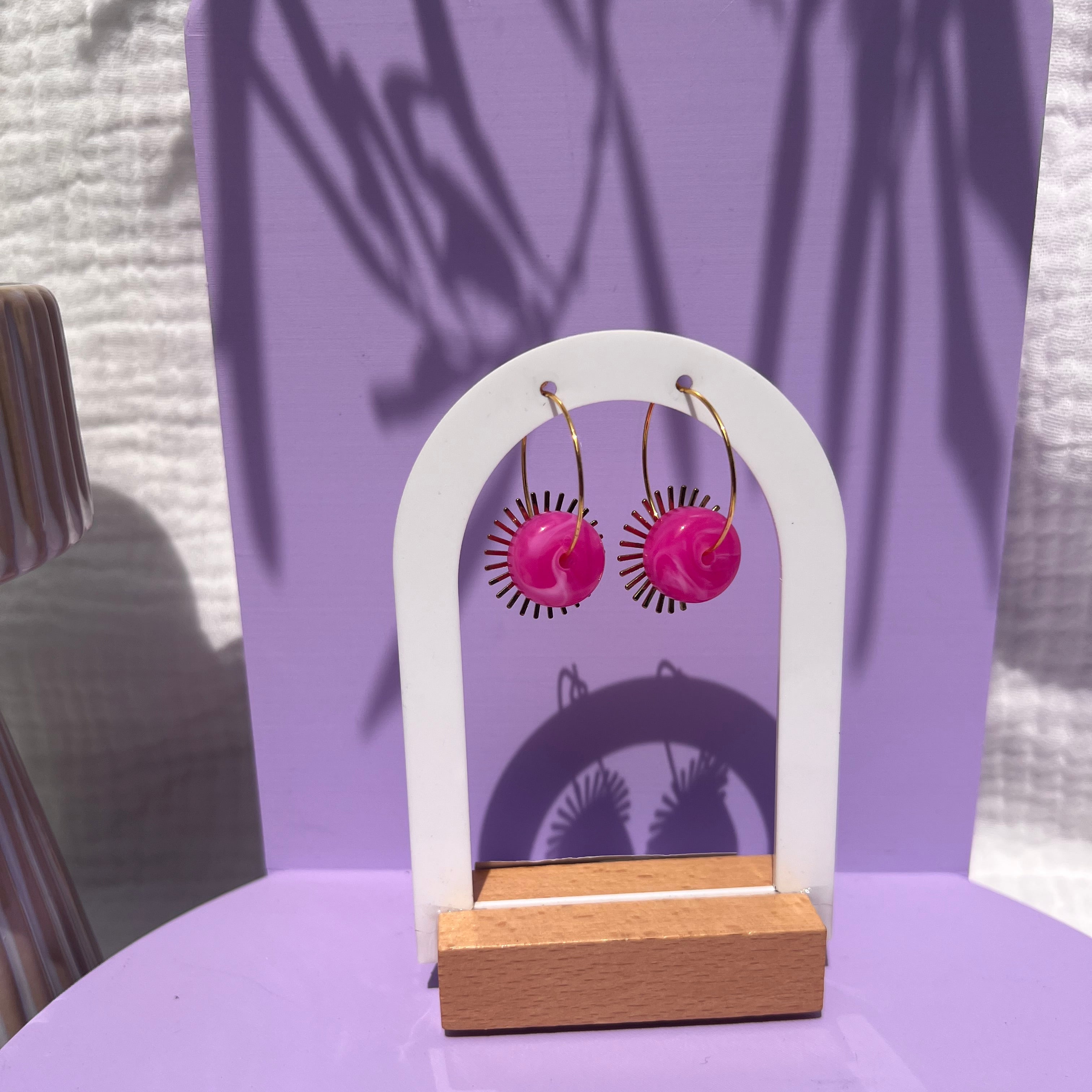 Boucles d'oreilles "Rayon" en acier inoxydable