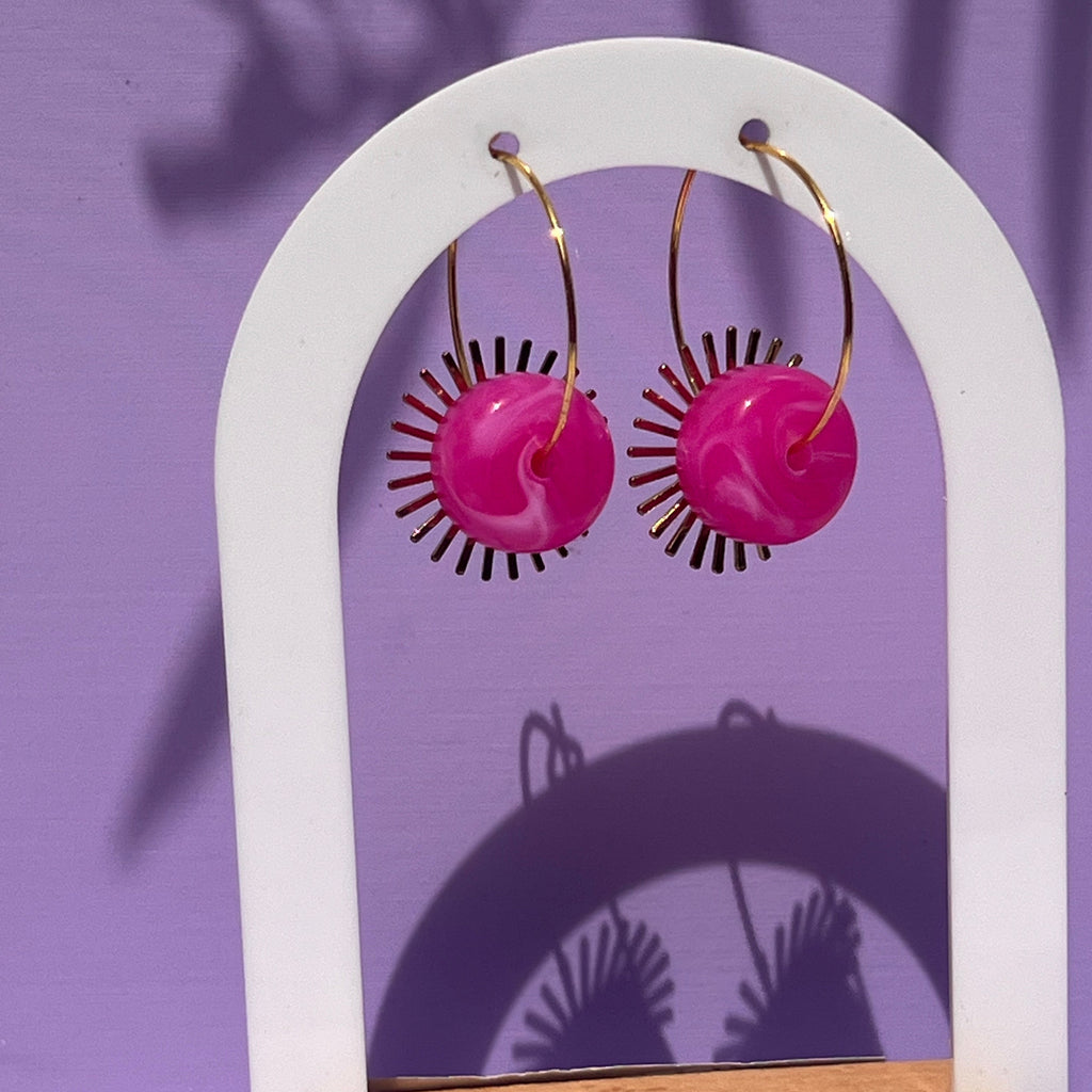 Boucles d'oreilles "Rayon" en acier inoxydable