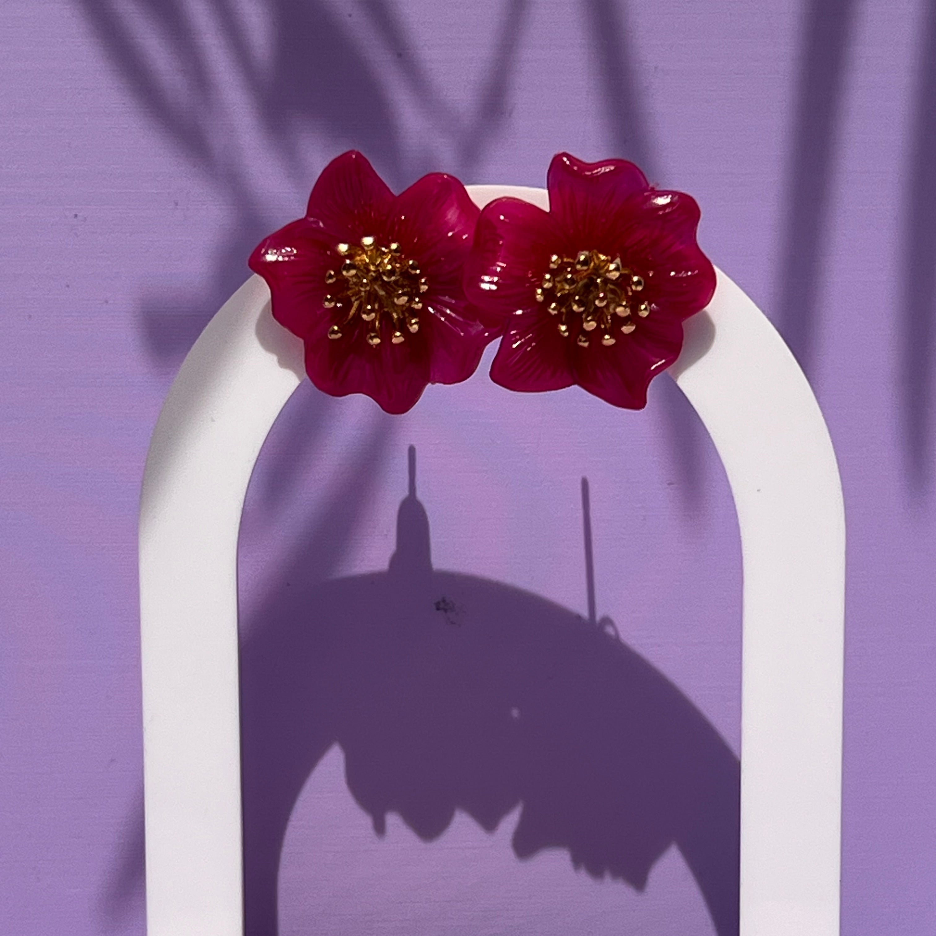 Boucles d'oreilles "Pistil" en acier inoxydable