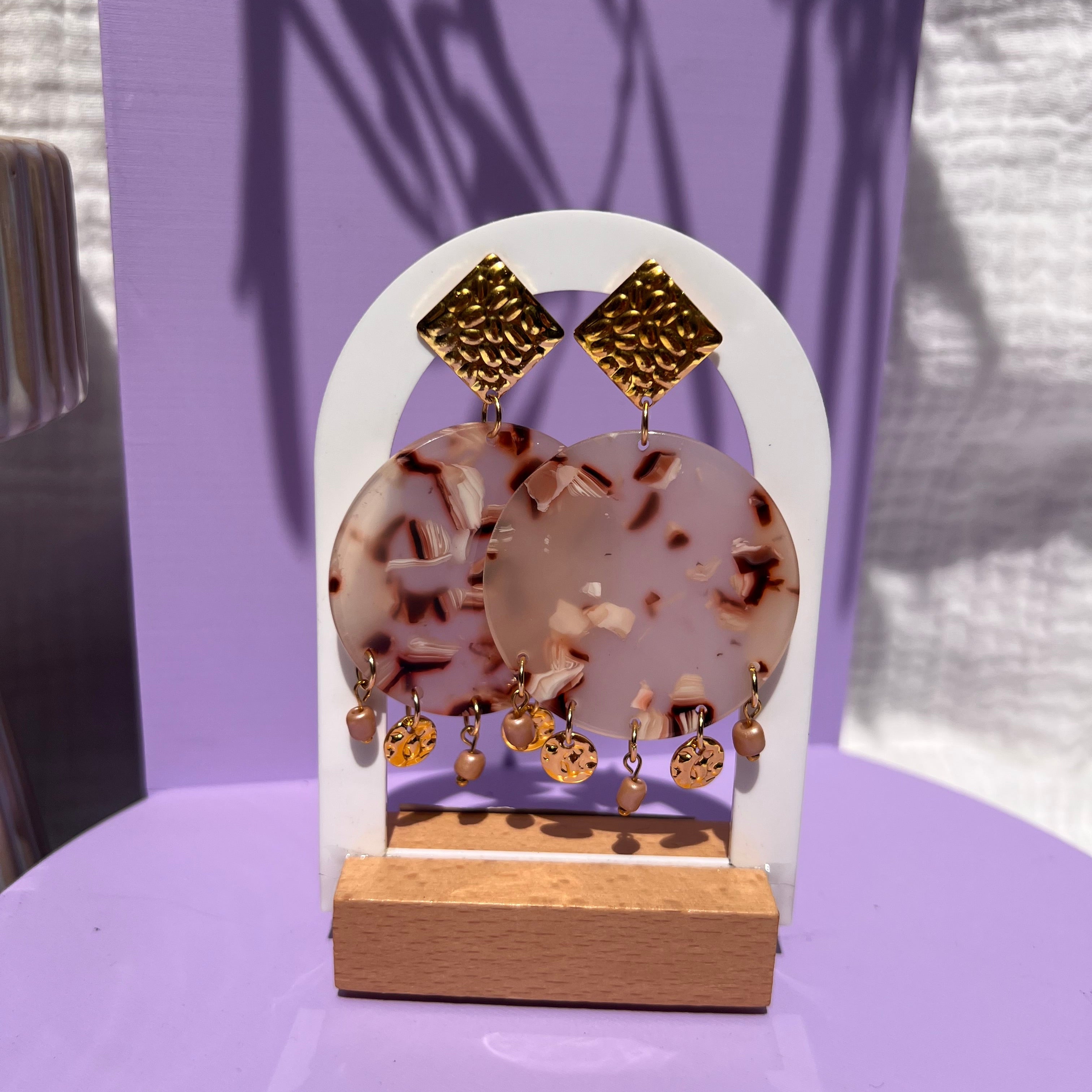 Boucles d'oreilles "Rosée" en acier inoxydable