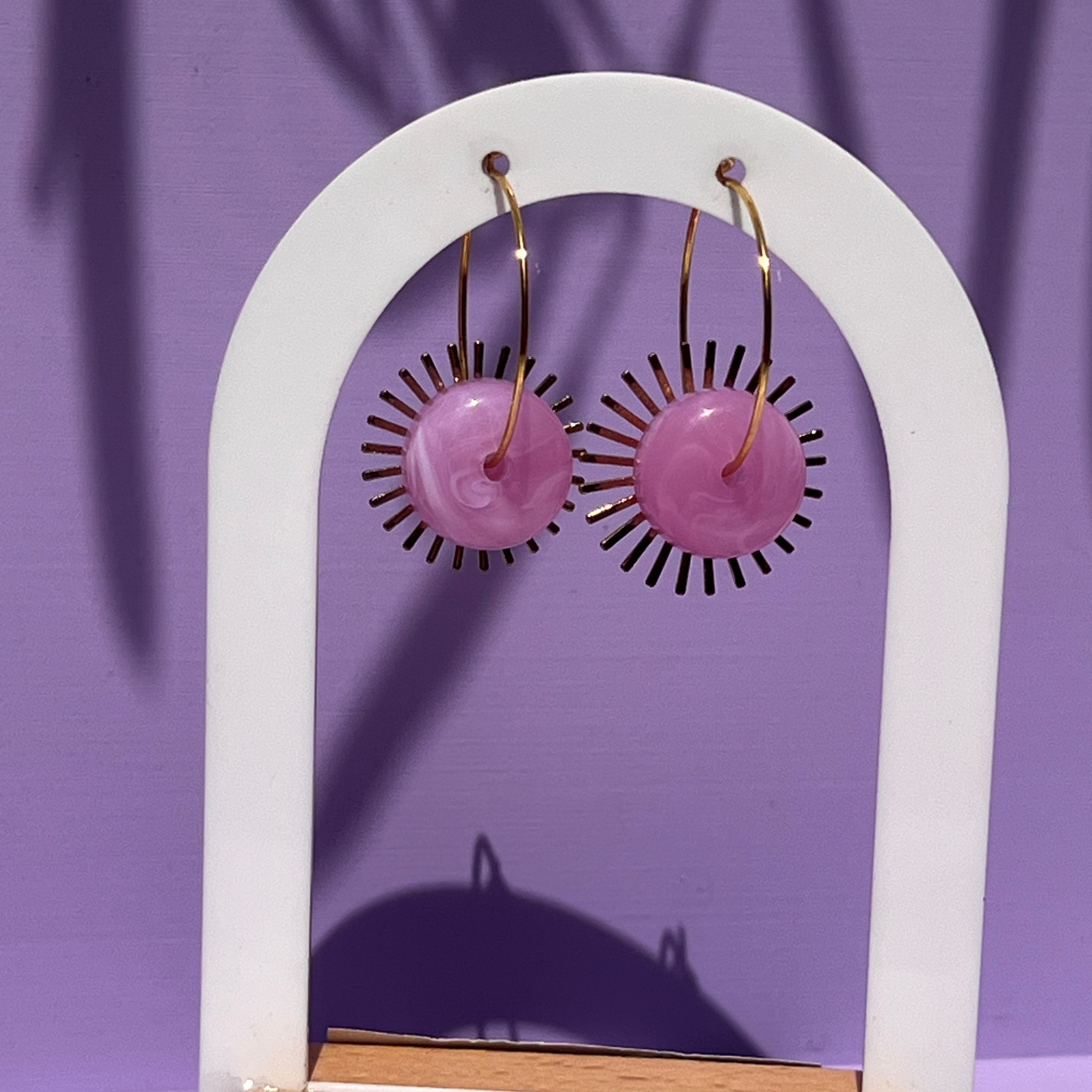 Boucles d'oreilles "Rayon" en acier inoxydable