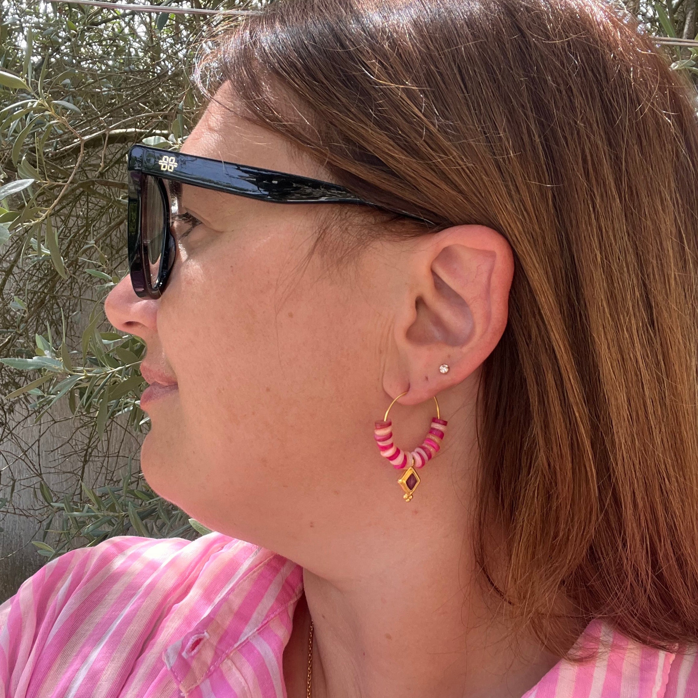 Boucles d'oreilles "Bombon" en acier inoxydable