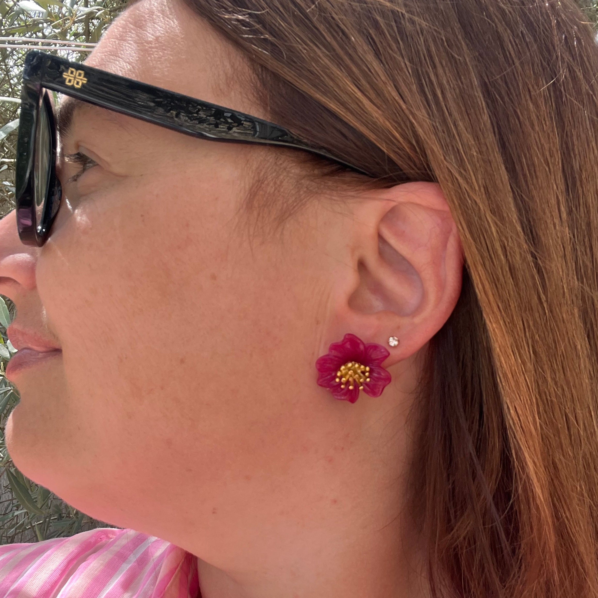 Boucles d'oreilles "Pistil" en acier inoxydable