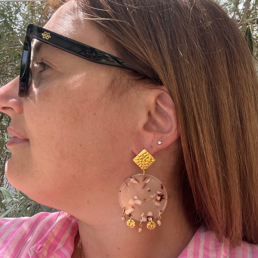 Boucles d'oreilles "Rosée" en acier inoxydable