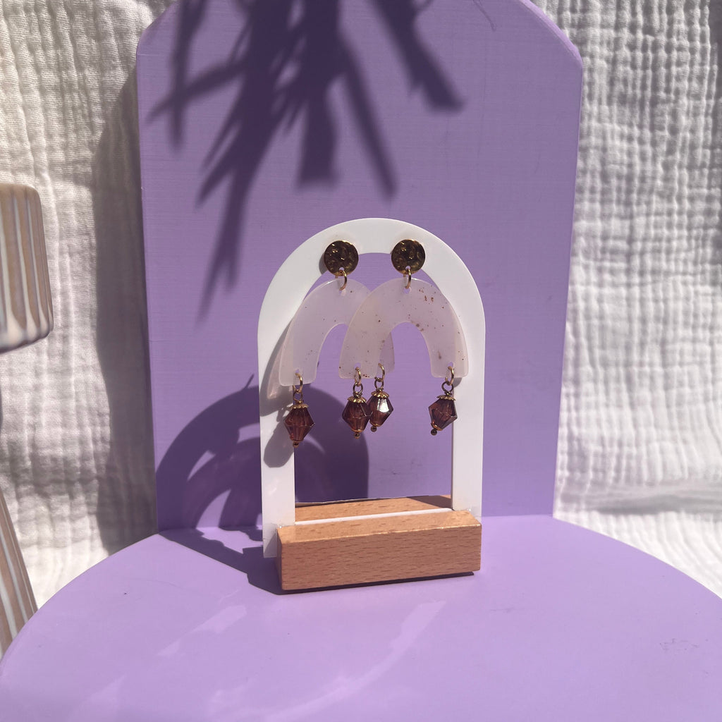 Boucles d'oreilles "Ivoire" en acier inoxydable