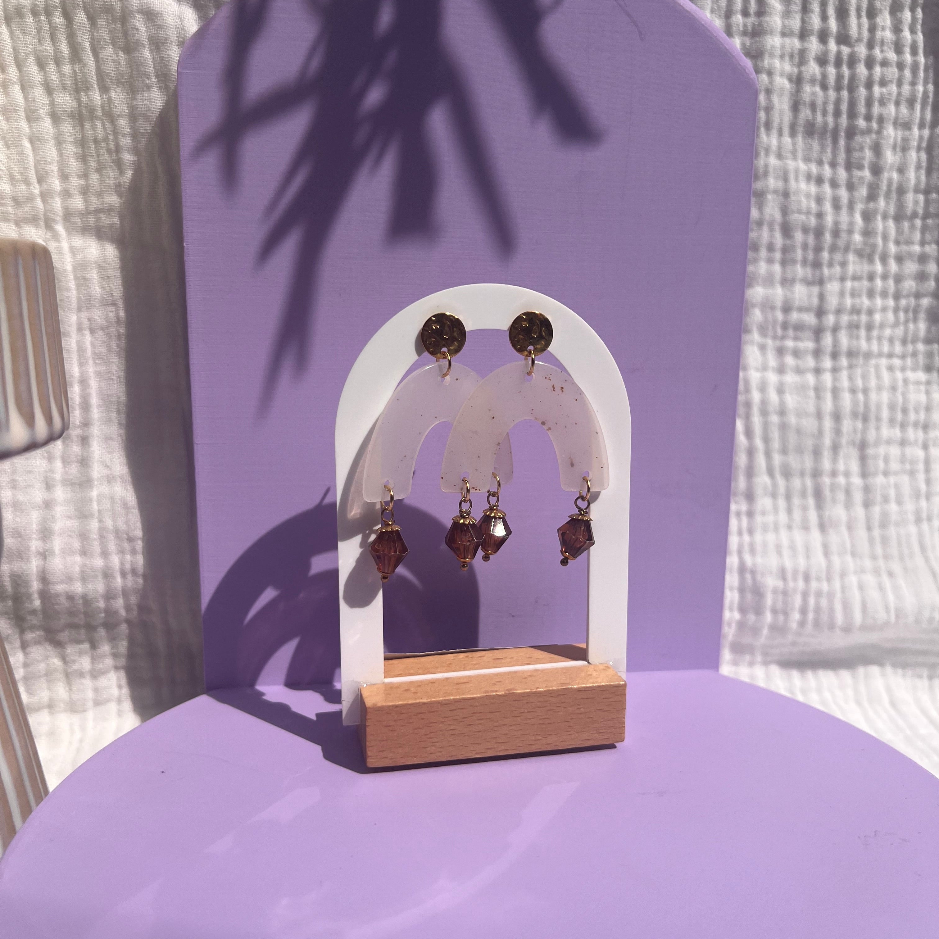 Boucles d'oreilles "Ivoire" en acier inoxydable