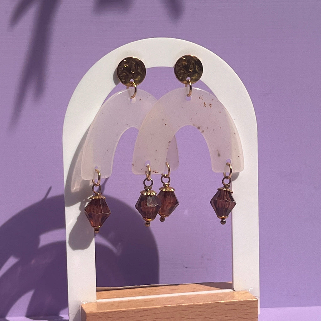 Boucles d'oreilles "Ivoire" en acier inoxydable