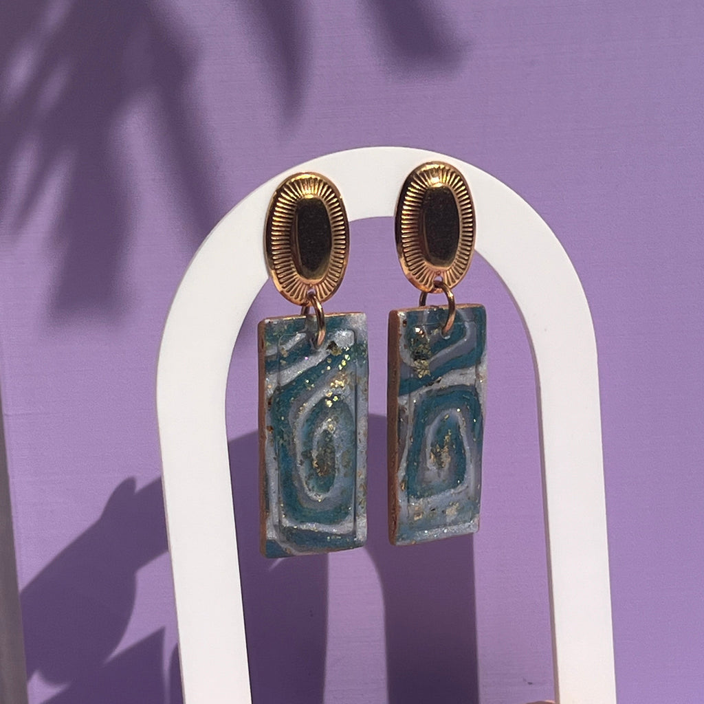 Boucles d'oreilles "Azur" en argile polymère