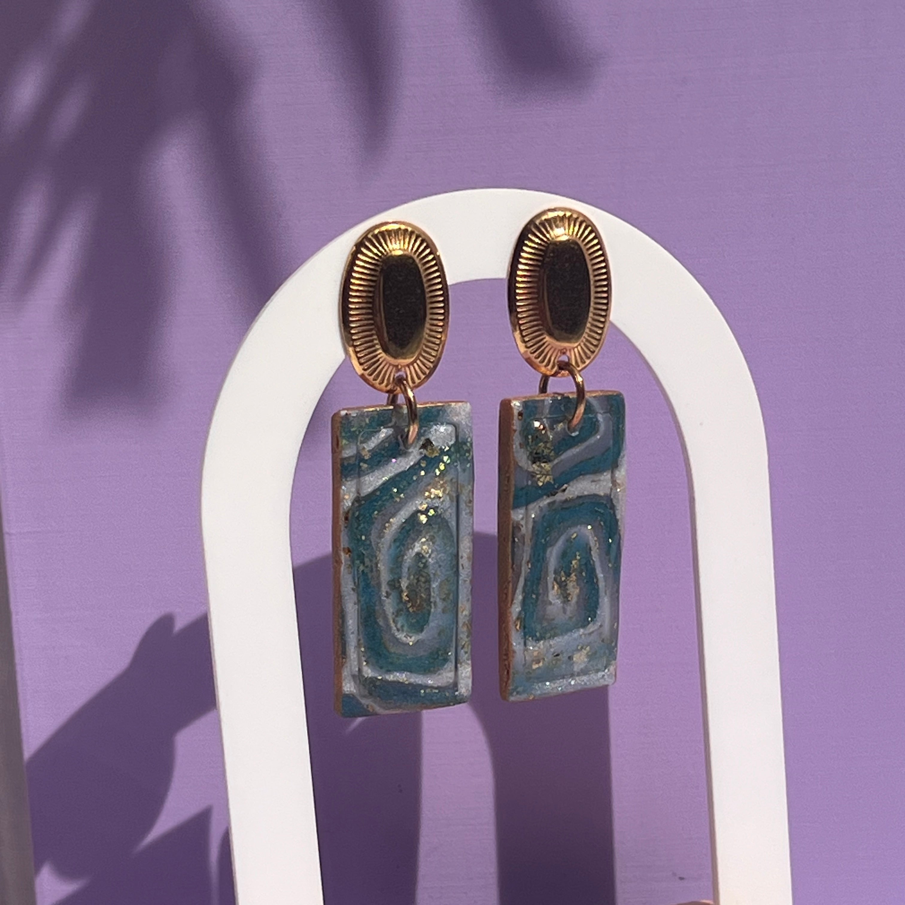 Boucles d'oreilles "Azur" en argile polymère